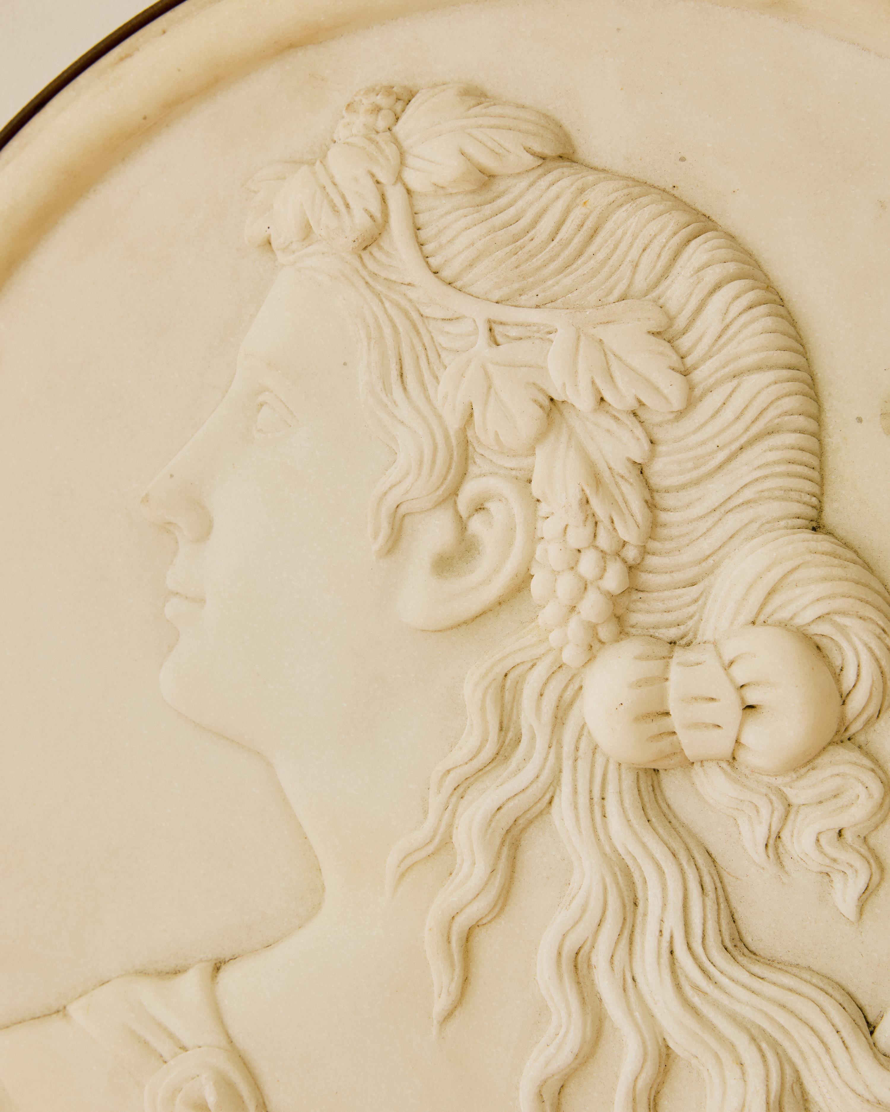 Italian Marble Plaque Relief In Good Condition For Sale In Long Island City, NY
