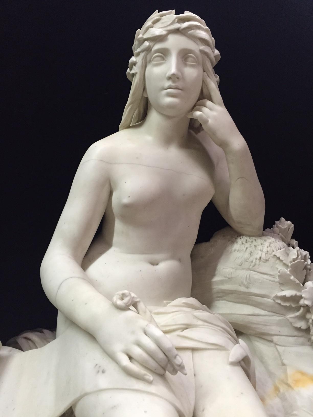 Italian Marble Reclining Nude Life Size Maiden, Signed Rinaldo Rinaldi 4