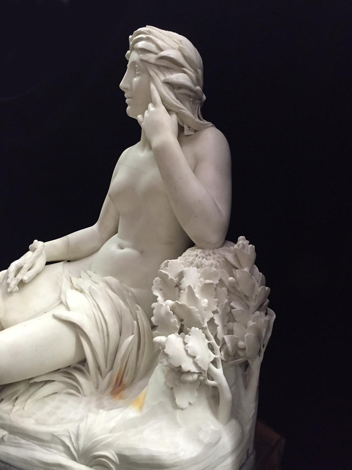 Italian Marble Reclining Nude Life Size Maiden, Signed Rinaldo Rinaldi 2