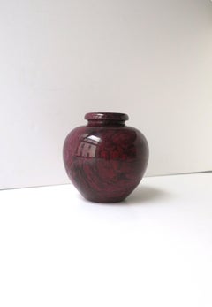 Italian Marble Red Burgundy Urn Vase