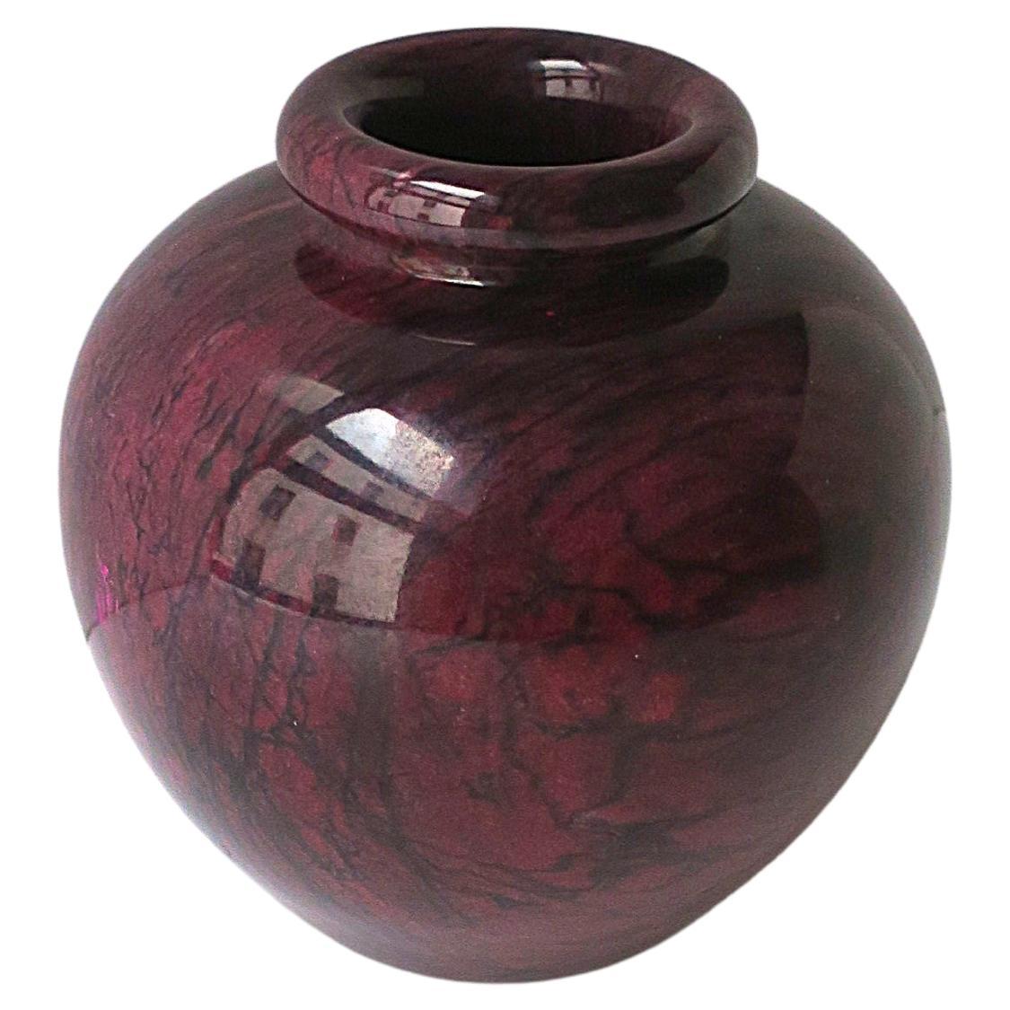 Vaso per urna in marmo italiano rosso bordeaux