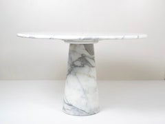 Italian Marble Round Dining Table in the Style of Angelo Mangiarotti, 1970s