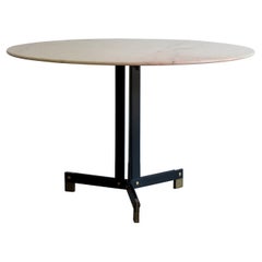 Italian Marble Round Midcentury Dining Table, 1950s
