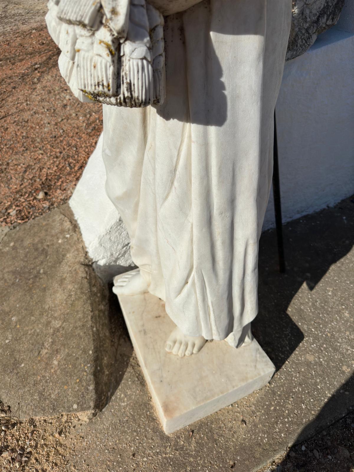 Italienische Marmorskulptur des frühen 20. Jahrhunderts, H: 200 cm 1