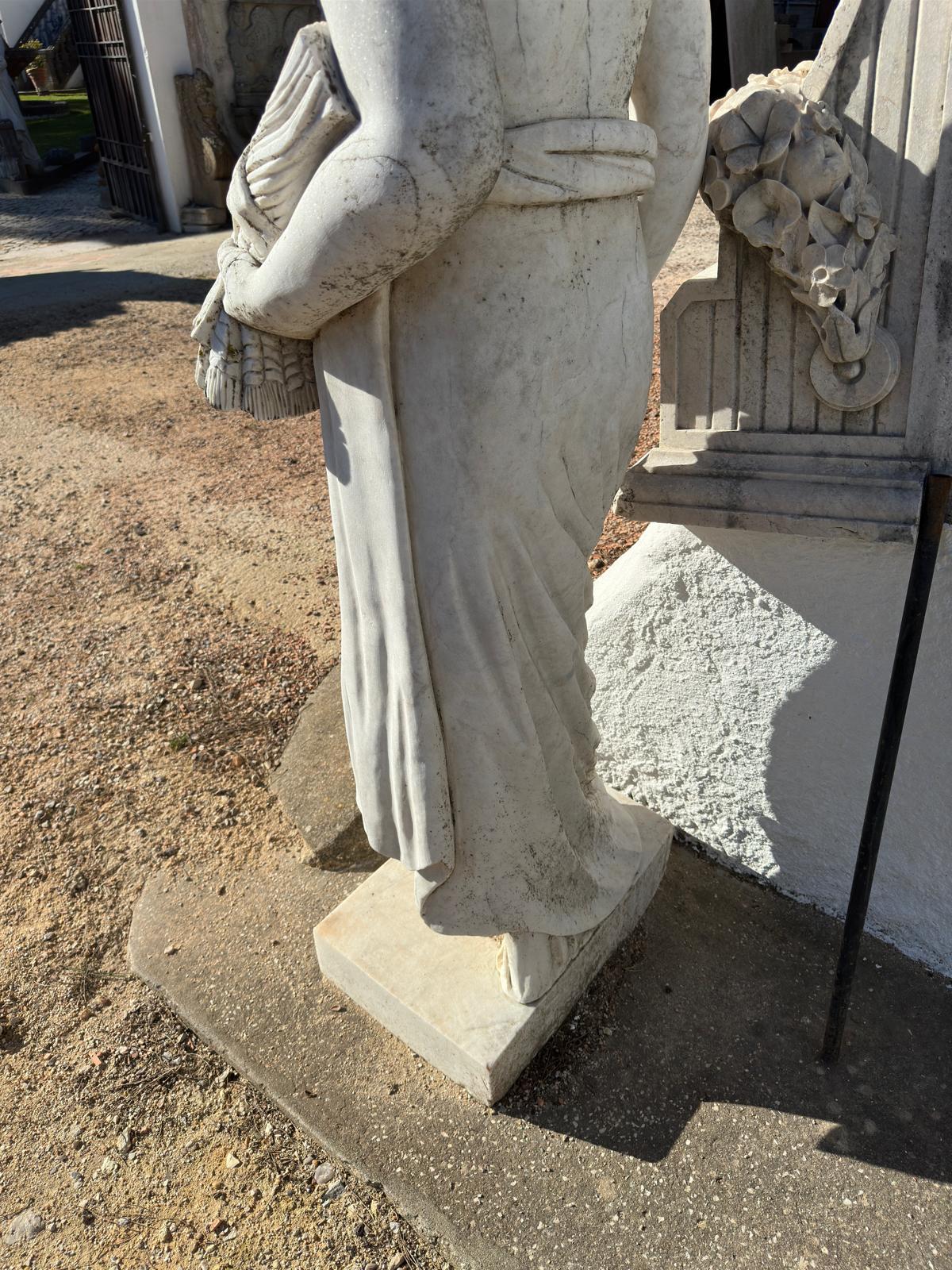 Italienische Marmorskulptur des frühen 20. Jahrhunderts, H: 200 cm 3