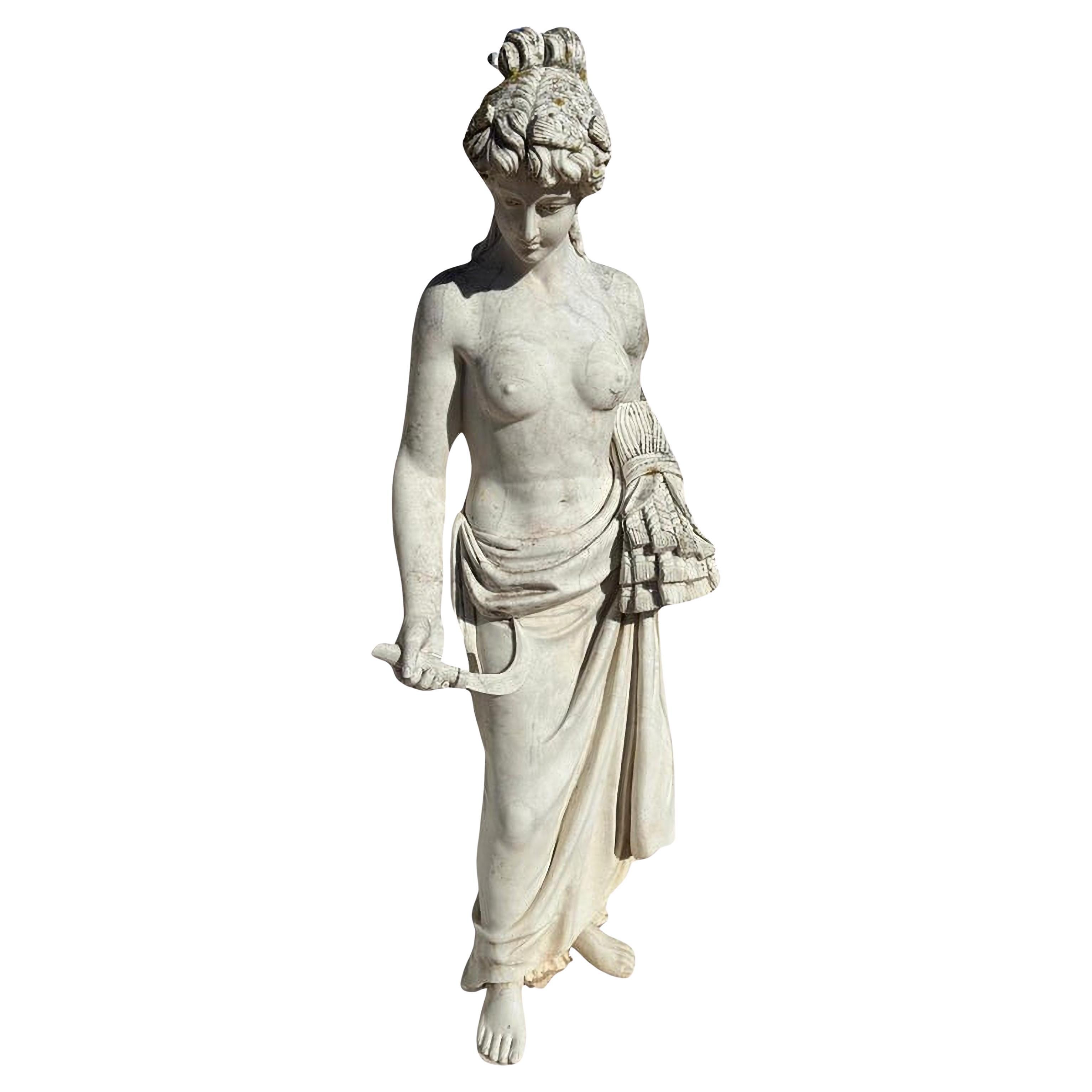 Italian Marble Sculpture Early 20th Century H: 200cm For Sale