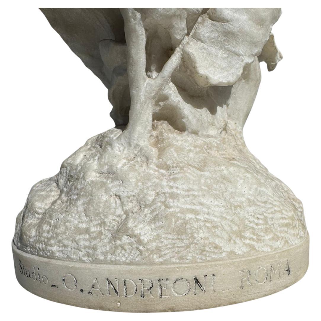 Escultura italiana de mármol de Psique, firmada A. Rossetti 4
