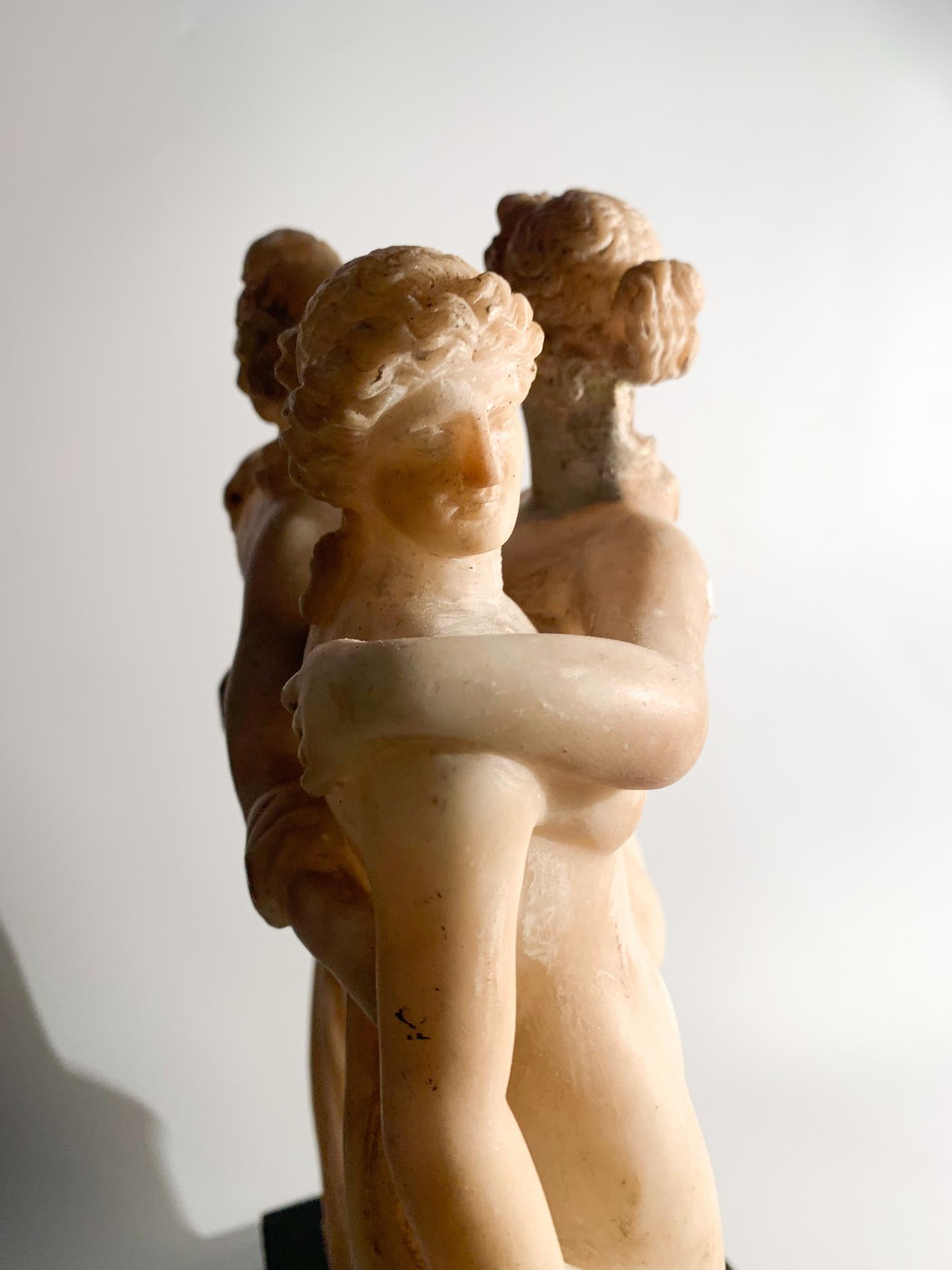 Mid-20th Century Italian Marble Sculpture of the Three Graces from the 1940s