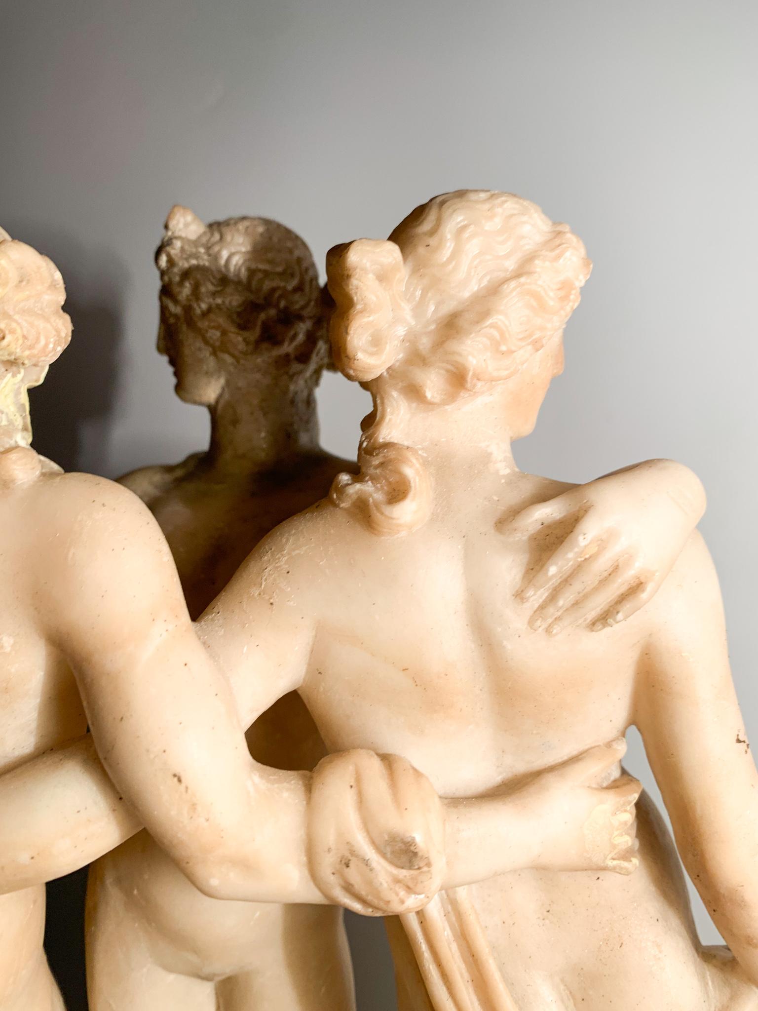 Italian Marble Sculpture of the Three Graces from the 1940s 2