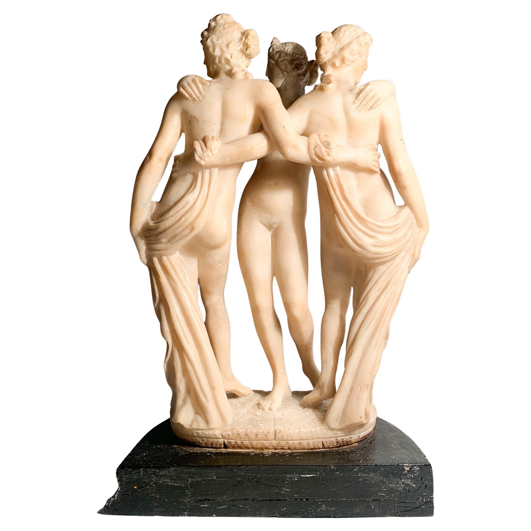 Italian Marble Sculpture of the Three Graces from the 1940s