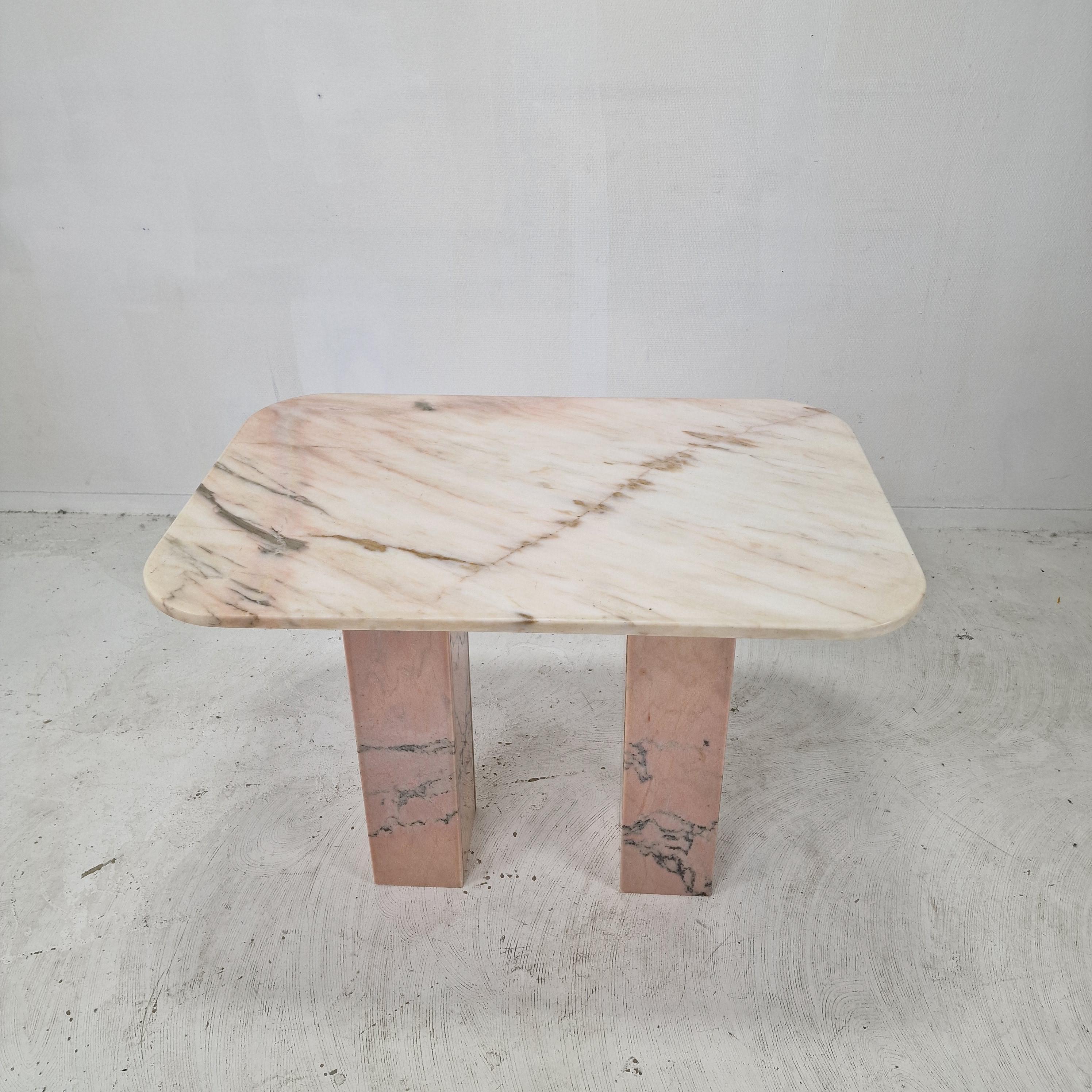 Late 20th Century Italian Marble Side Table, 1980s For Sale