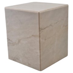 Used Italian Marble Side Table or Pedestal, 1980's
