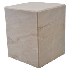 Vintage Italian Marble Side Table or Pedestal, 1980's