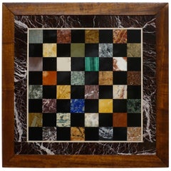 Italian Marble Specimen Chess Board, Early 20th Century