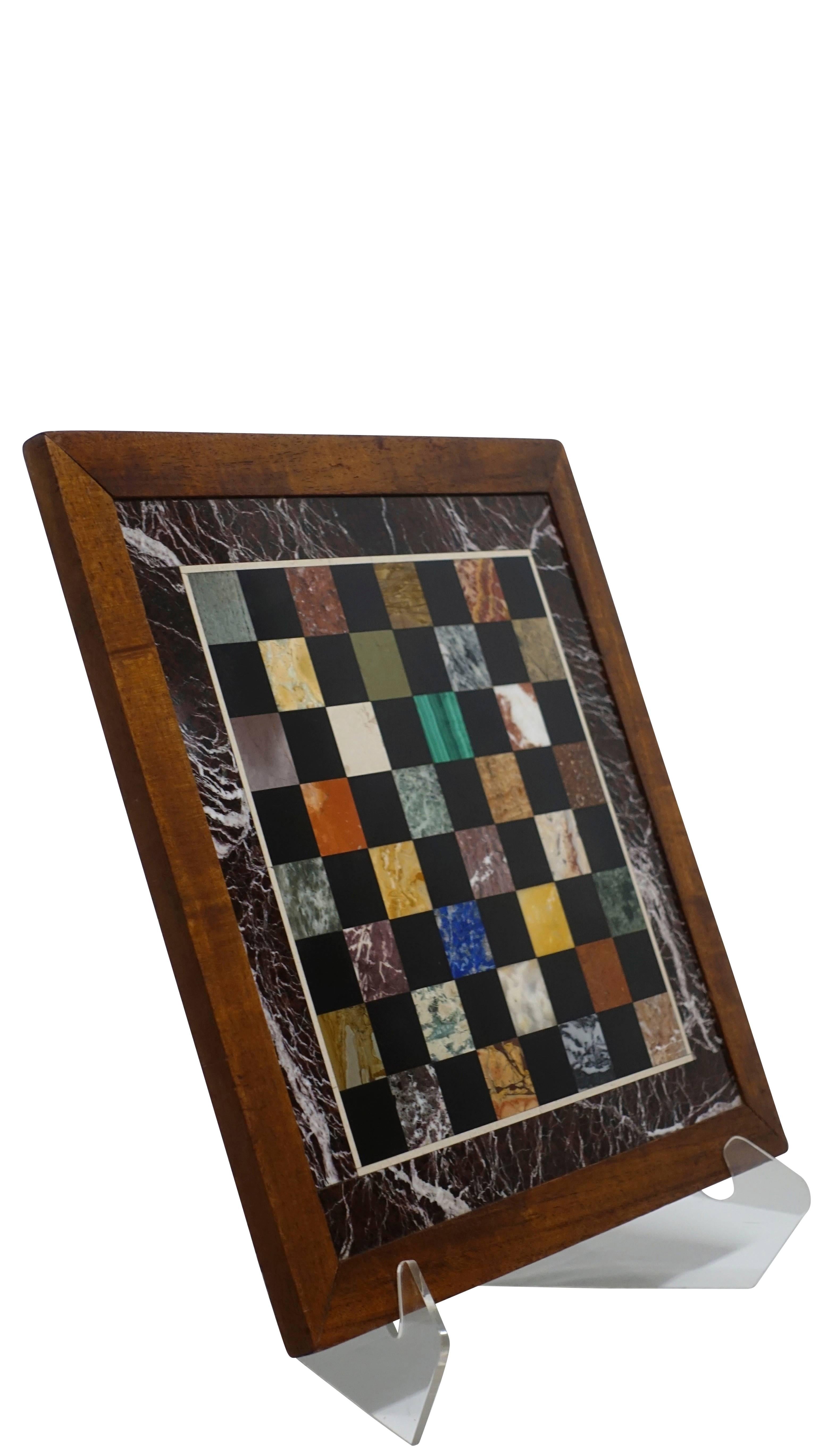 Italian Marble Specimen Chess Board, Early 20th Century 2