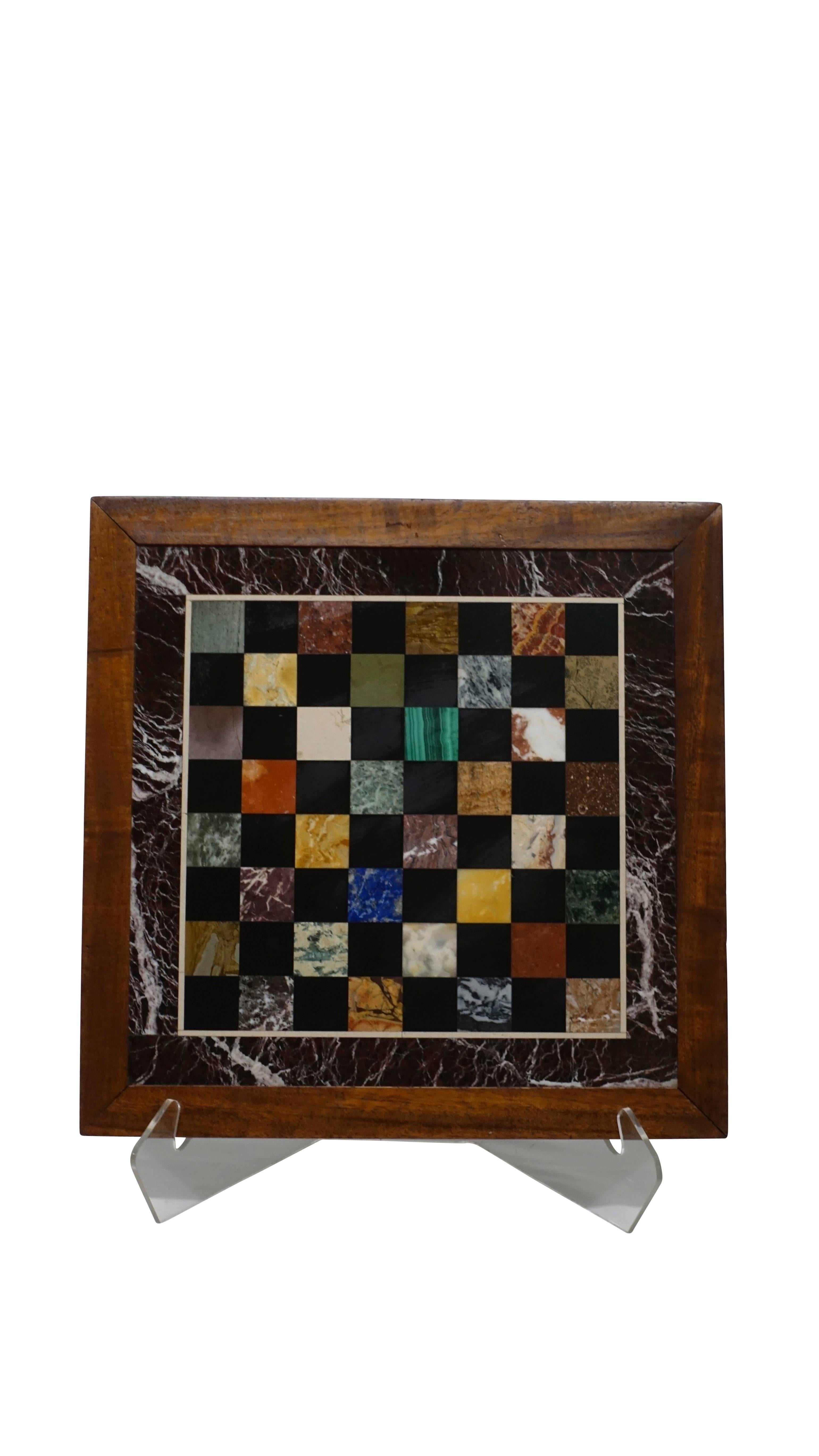 Italian Marble Specimen Chess Board, Early 20th Century 4