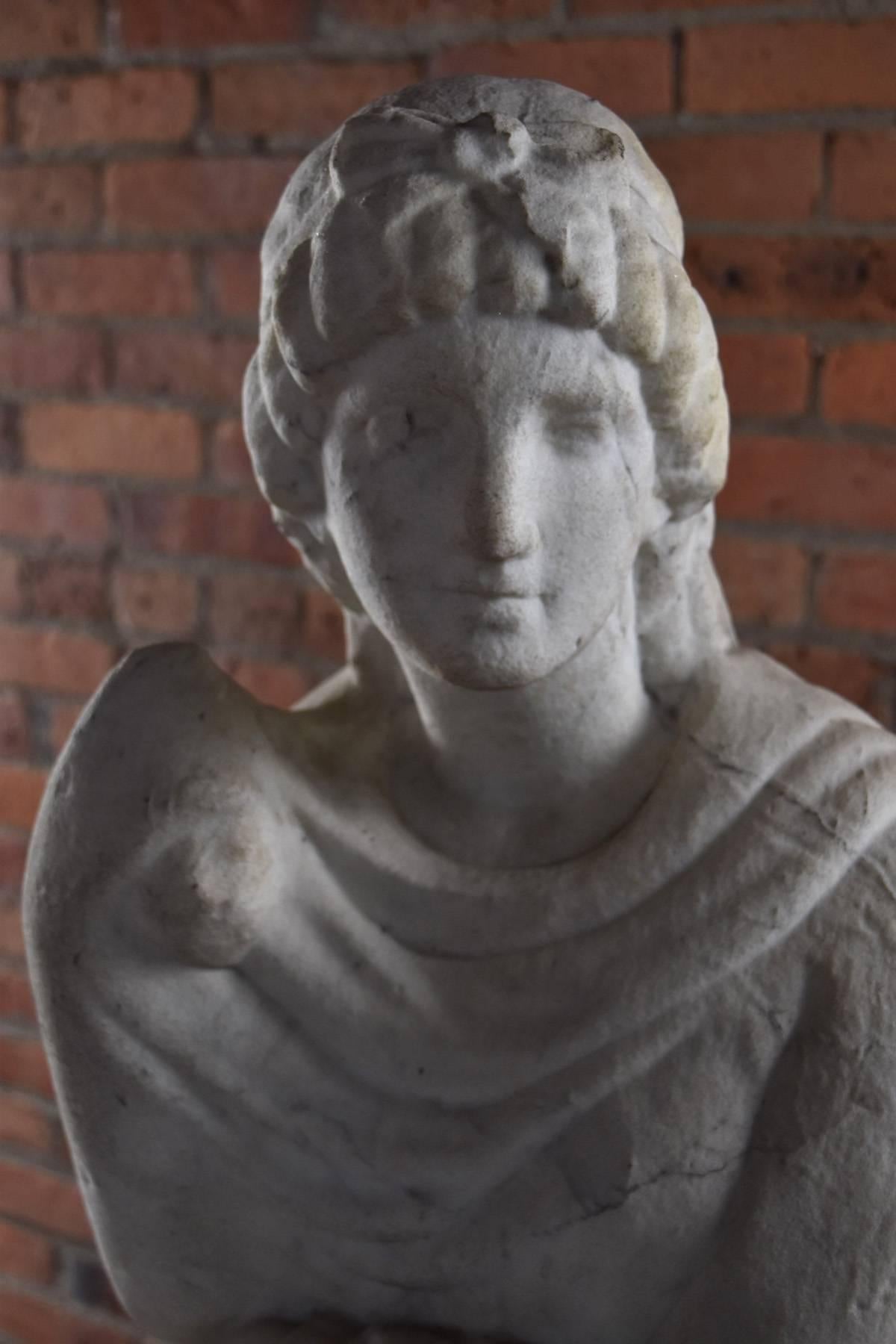 Statue italienne en marbre de Livia ou Pudicité, 19ème siècle d'après l'Antique  en vente 1