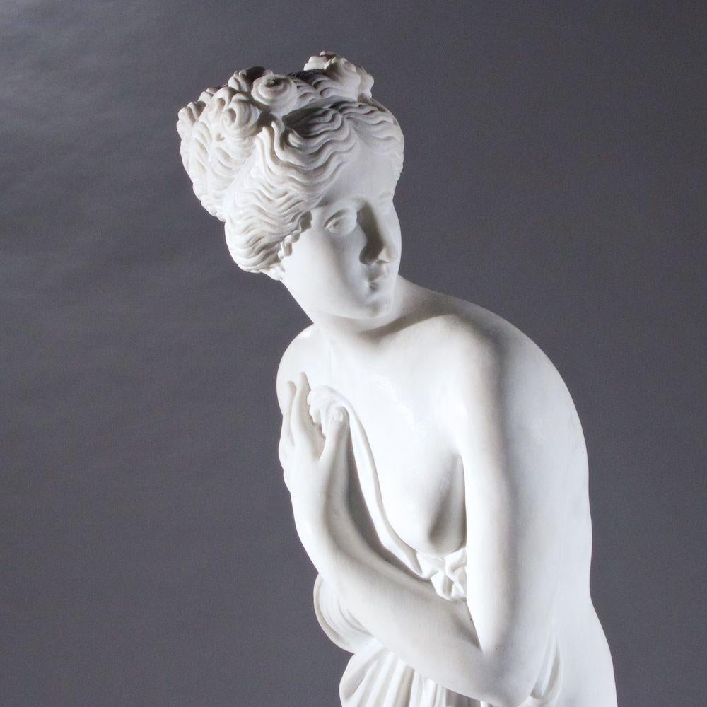 Fine quality neoclassical Italian marble statue of "Venus after the bath" after Antonio Canova.