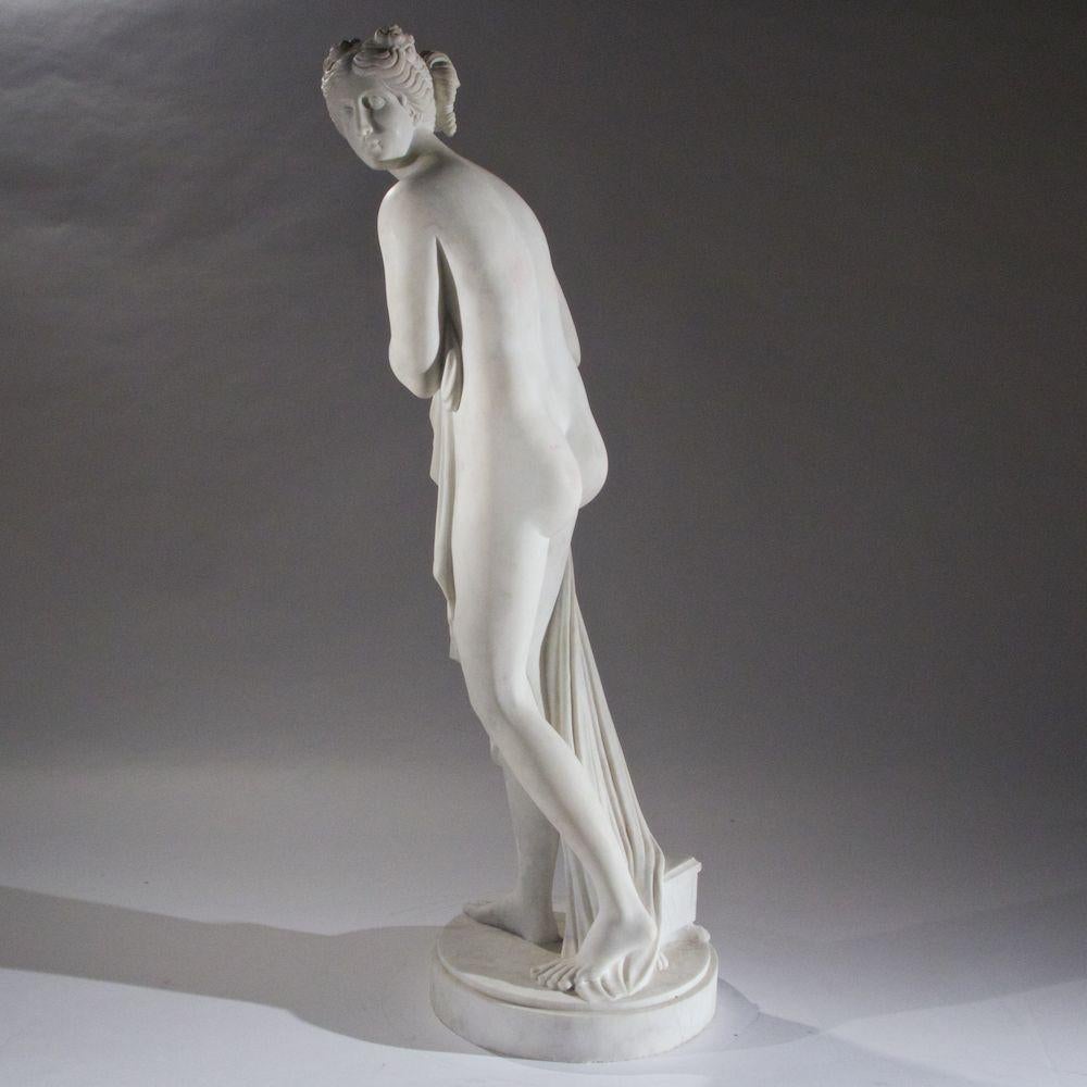 Carved Italian Marble Statue of "Venus after the Bath" after Antonio Canova For Sale