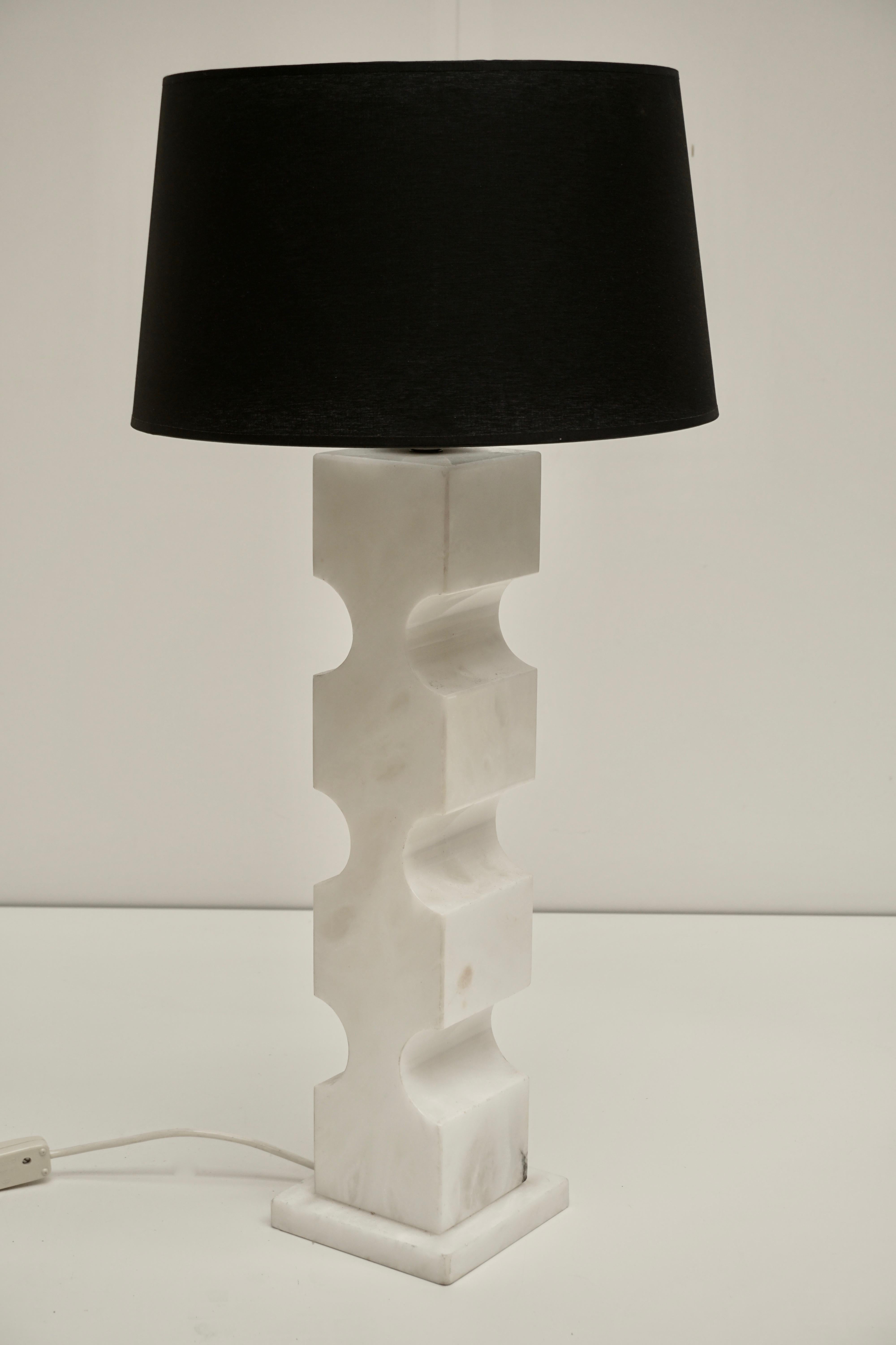 Hollywood Regency Lampe de table italienne en marbre en vente
