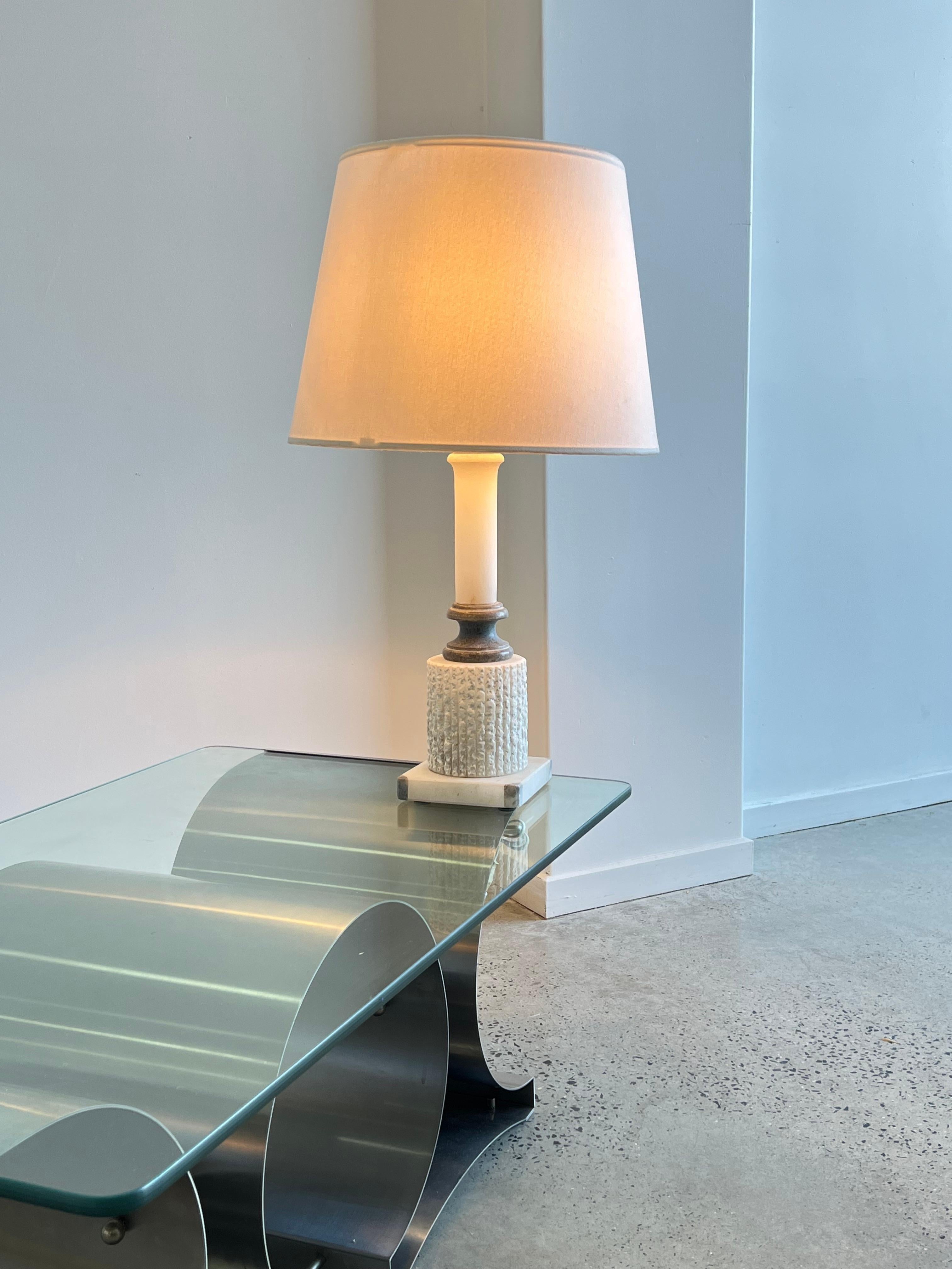 Italian Marble Table Lamp In Good Condition For Sale In Byron Bay, NSW