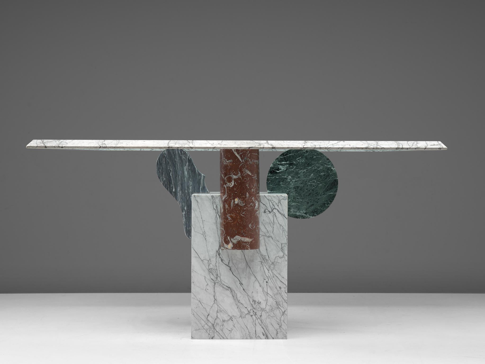 Post-Modern Marble “Brugiana” Table by Pier Alessandro Giusti and Egidio Di Rosa  