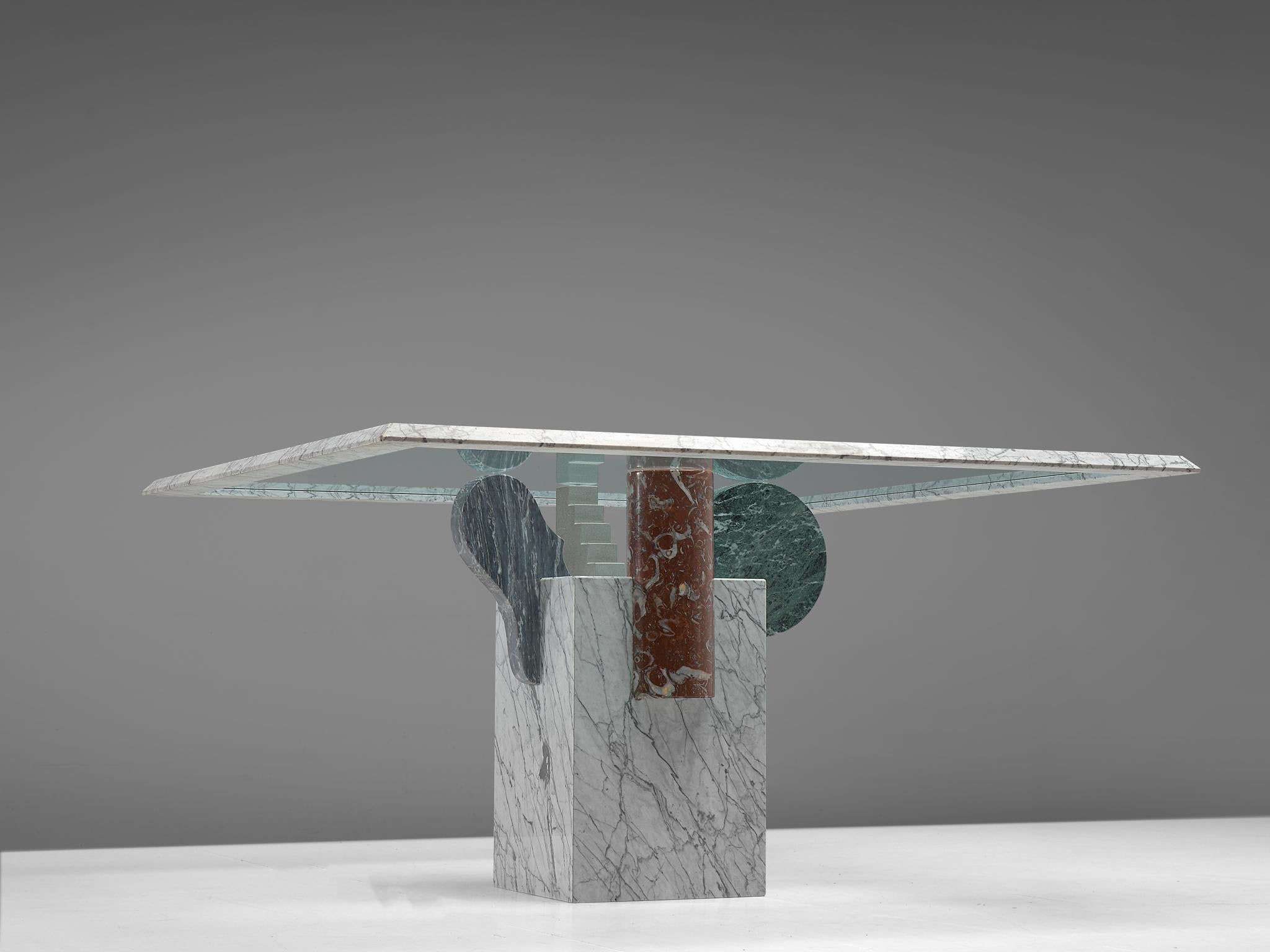 Italian Marble “Brugiana” Table by Pier Alessandro Giusti and Egidio Di Rosa  