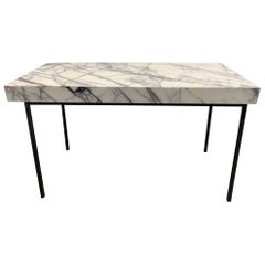 Italian Marble-Top and Iron Side Table