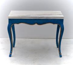 Italian Marble-Top Cocktail Table in the Louis XV Style Having Hoof Feet
