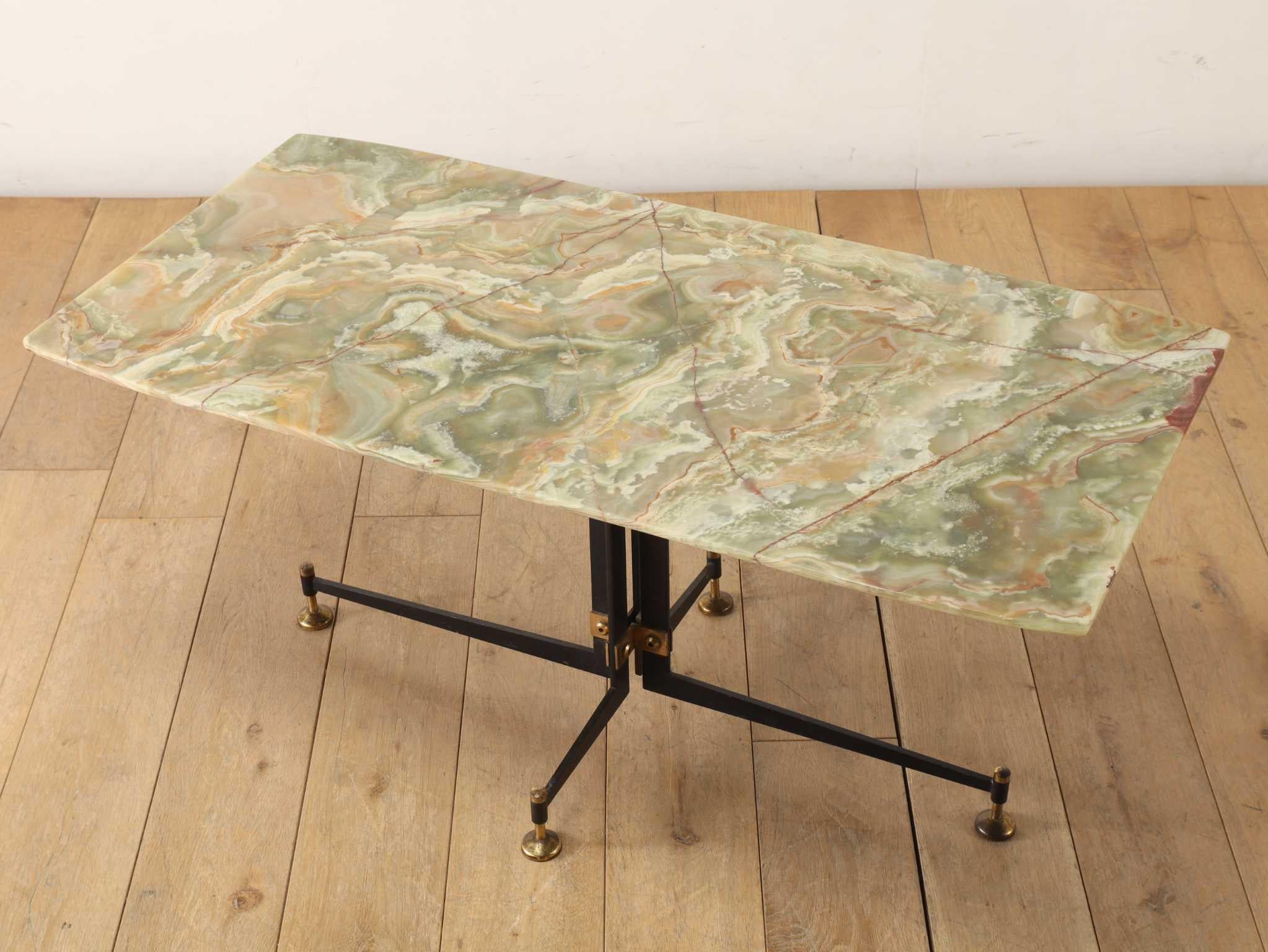 Mid-Century Modern Italian Marble Top Coffee Table 1960's For Sale