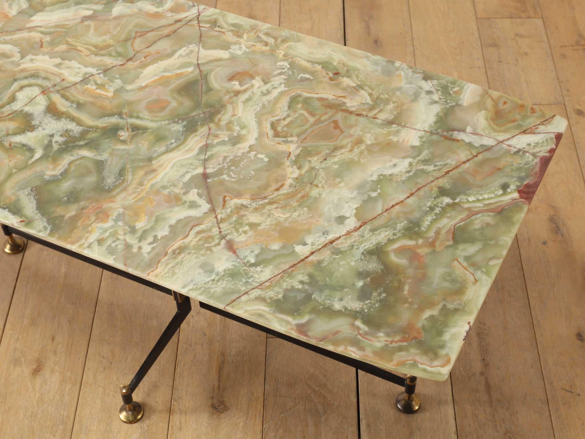 Mid-20th Century Italian Marble Top Coffee Table 1960's For Sale