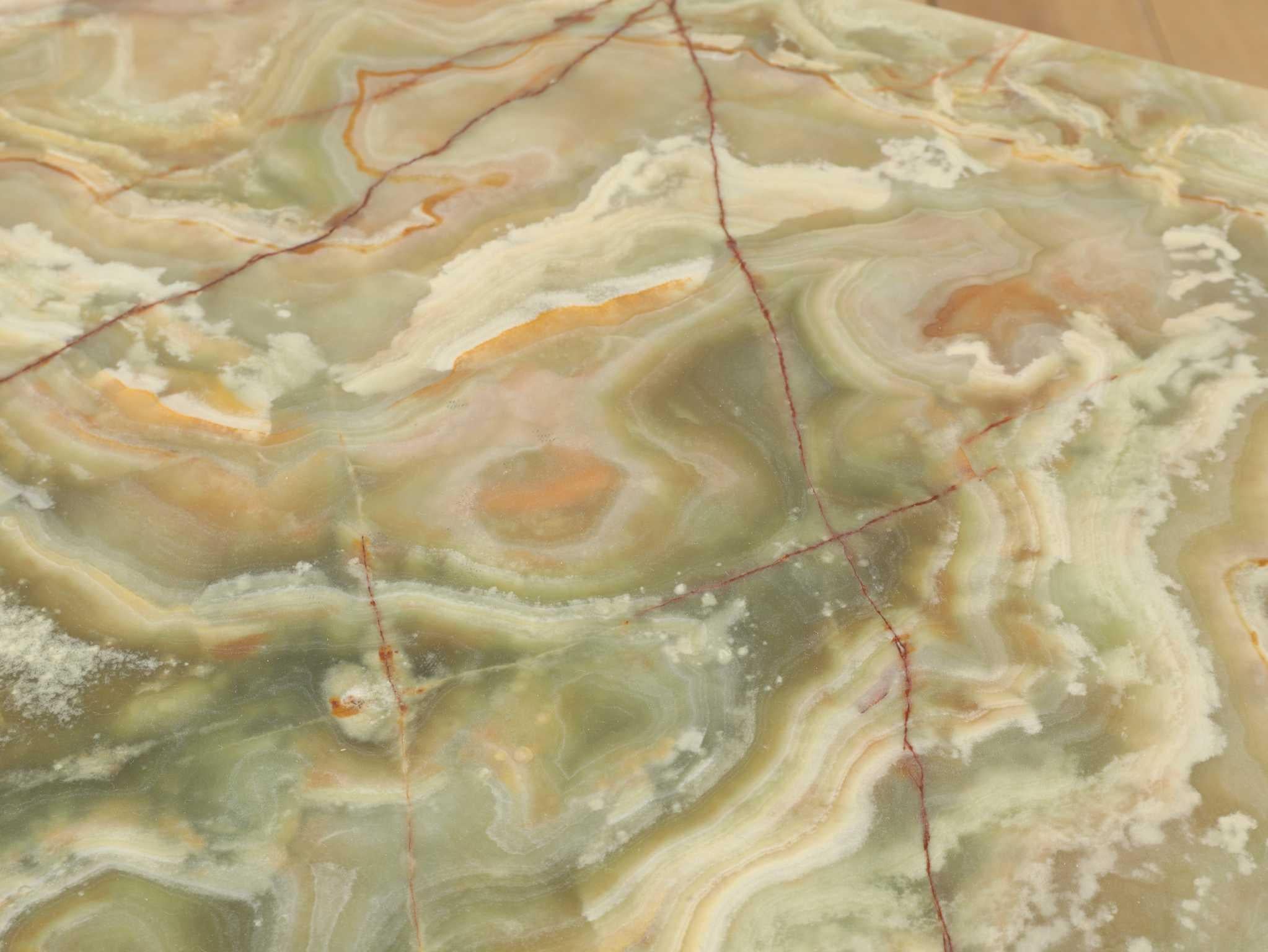 Metal Italian Marble Top Coffee Table 1960's For Sale