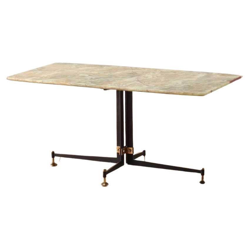 Table basse italienne à plateau de marbre 1960