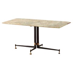 Table basse italienne à plateau de marbre 1960