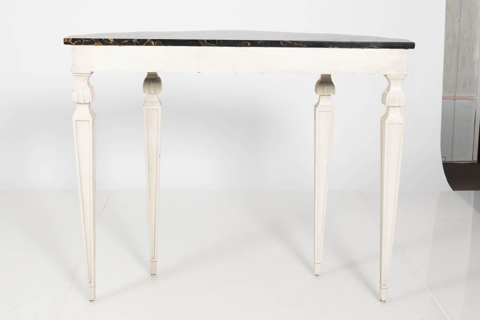 Neoclassical Italian Marble-Top Console Table