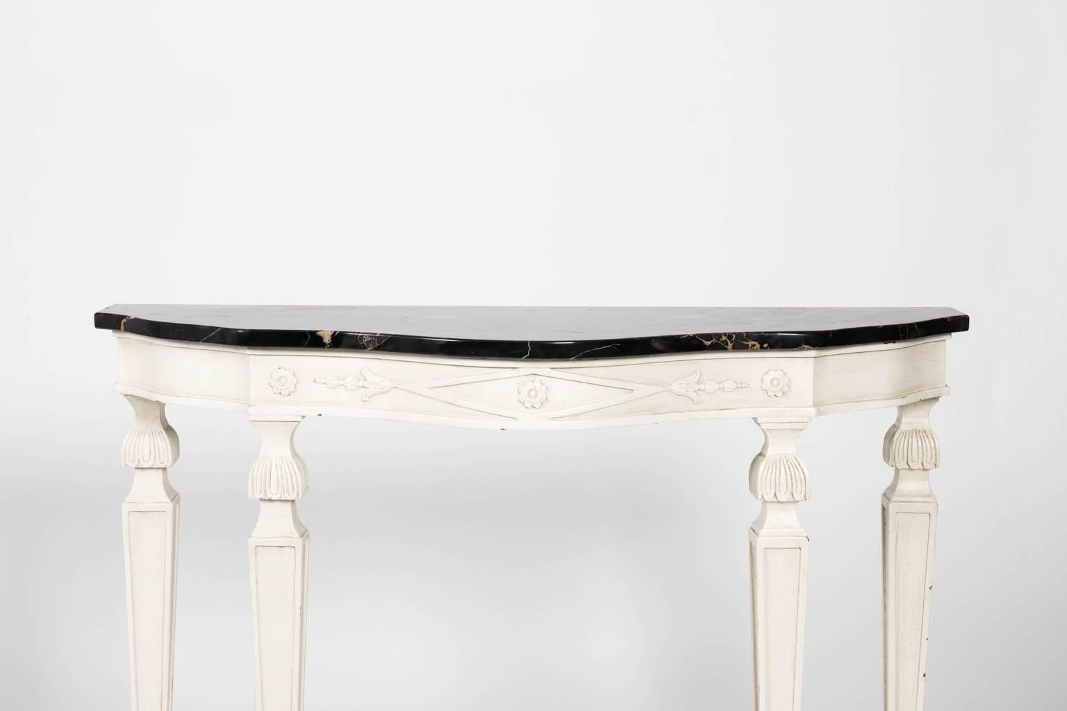 Italian Marble-Top Console Table In Good Condition In Stamford, CT