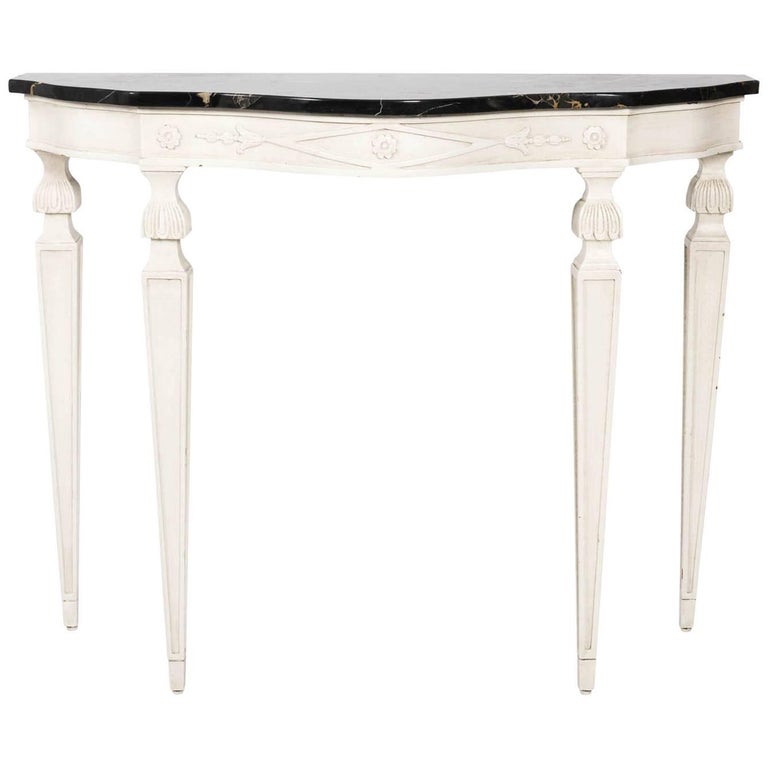 Italian MarbleTop Console Table at 1stDibs