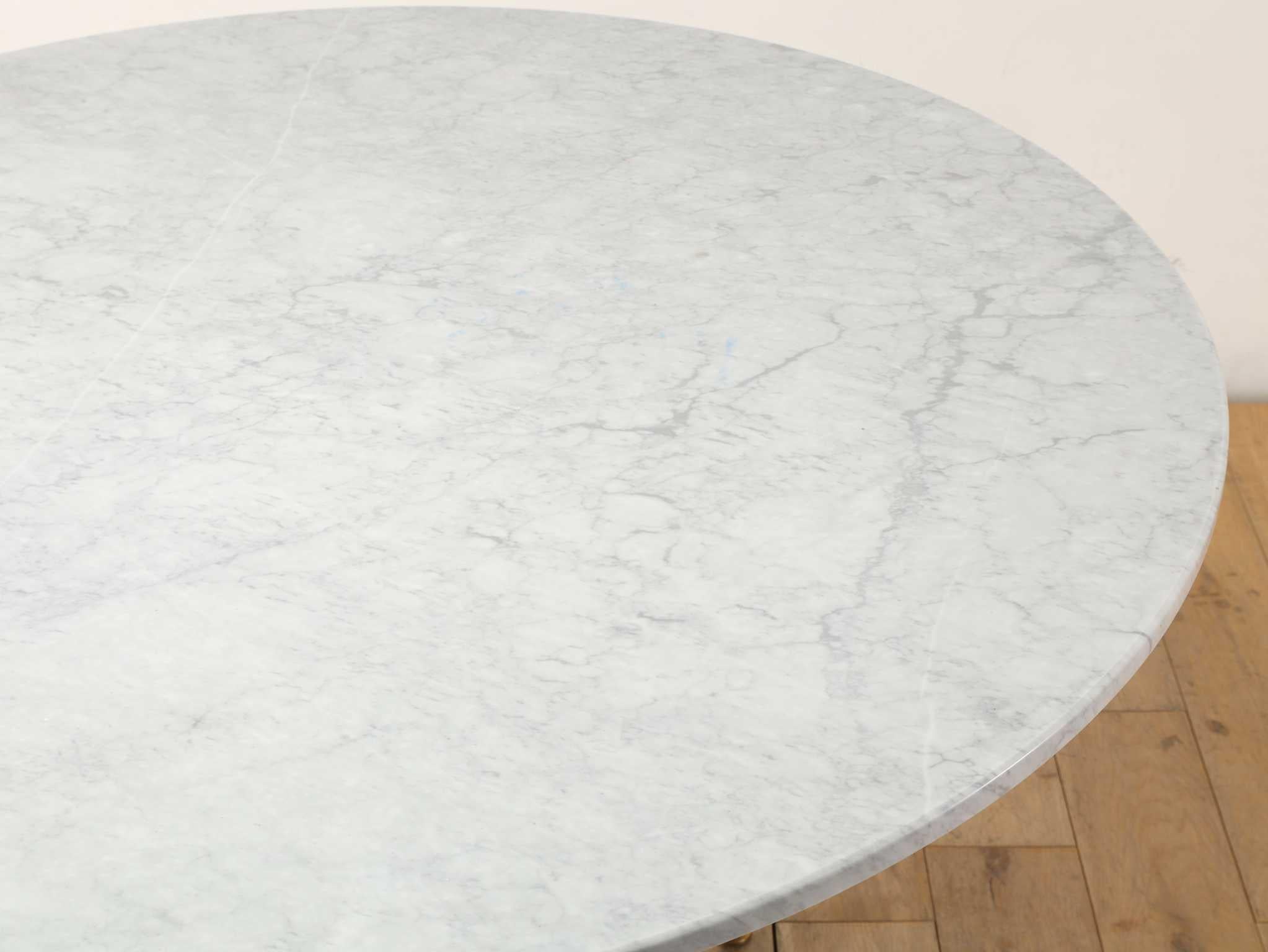 Late 20th Century Italian Marble Top Round Table 1970's For Sale