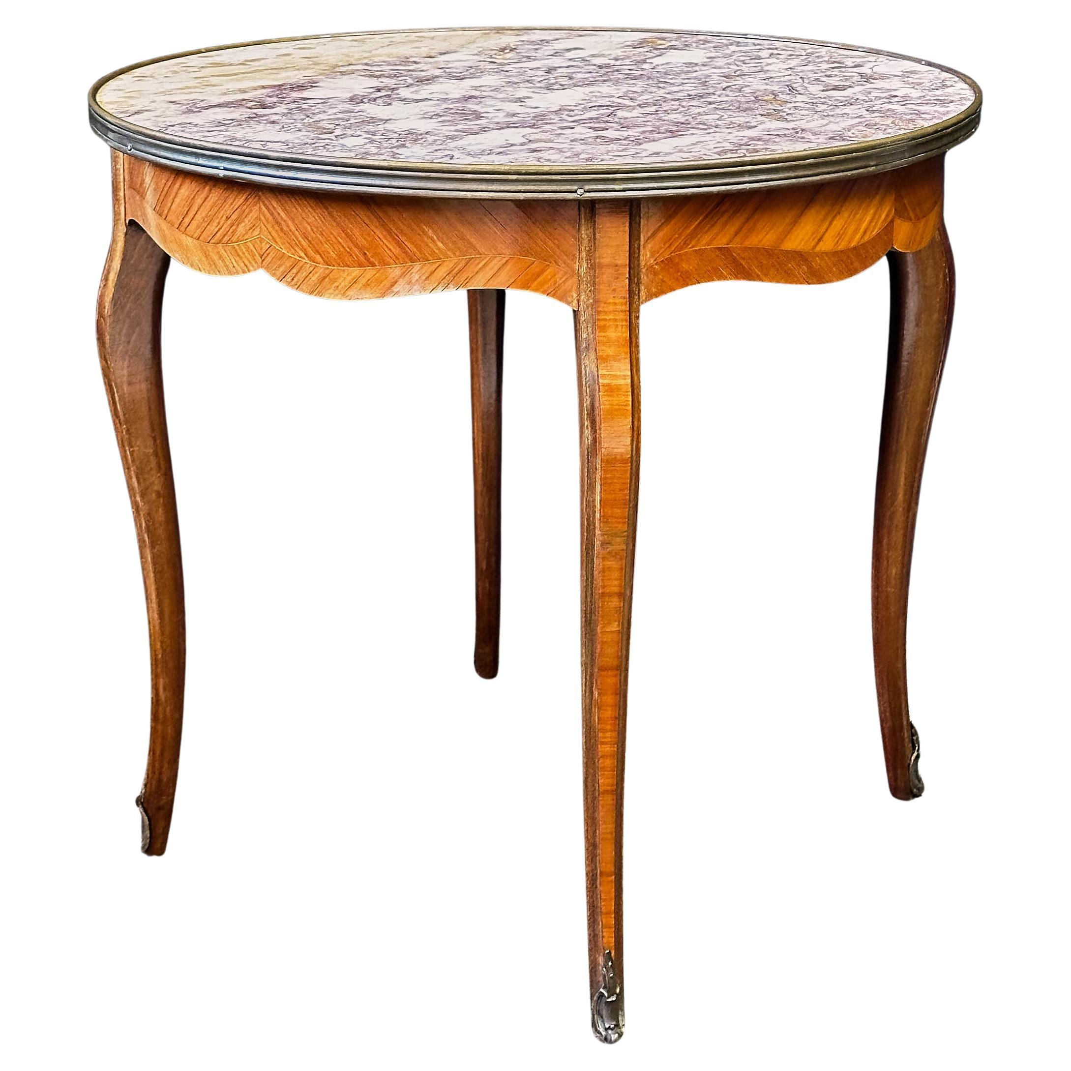 Italian Marble Top Side Table, Circa 1940s For Sale