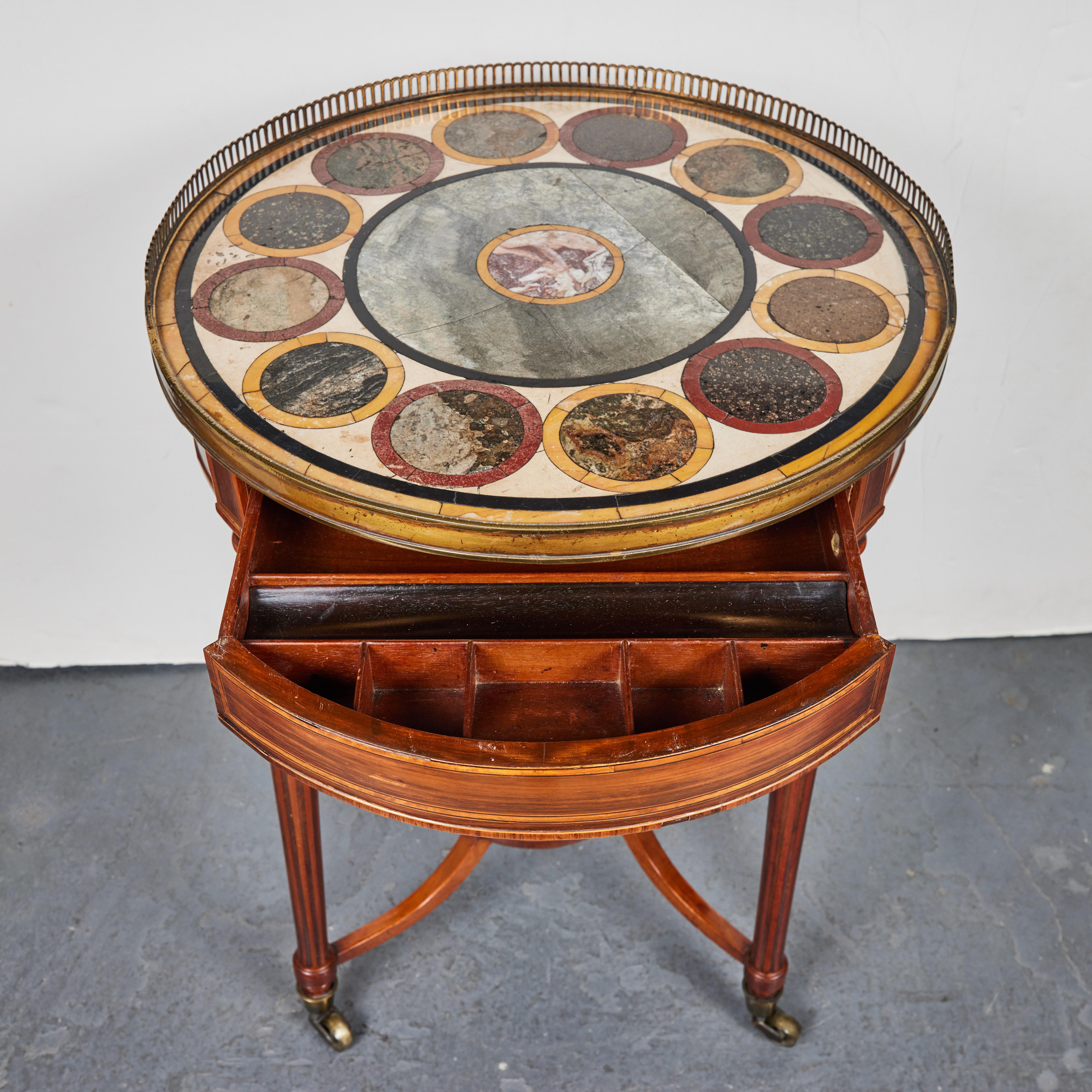 Bronze Italian, Marble Top Side Table For Sale