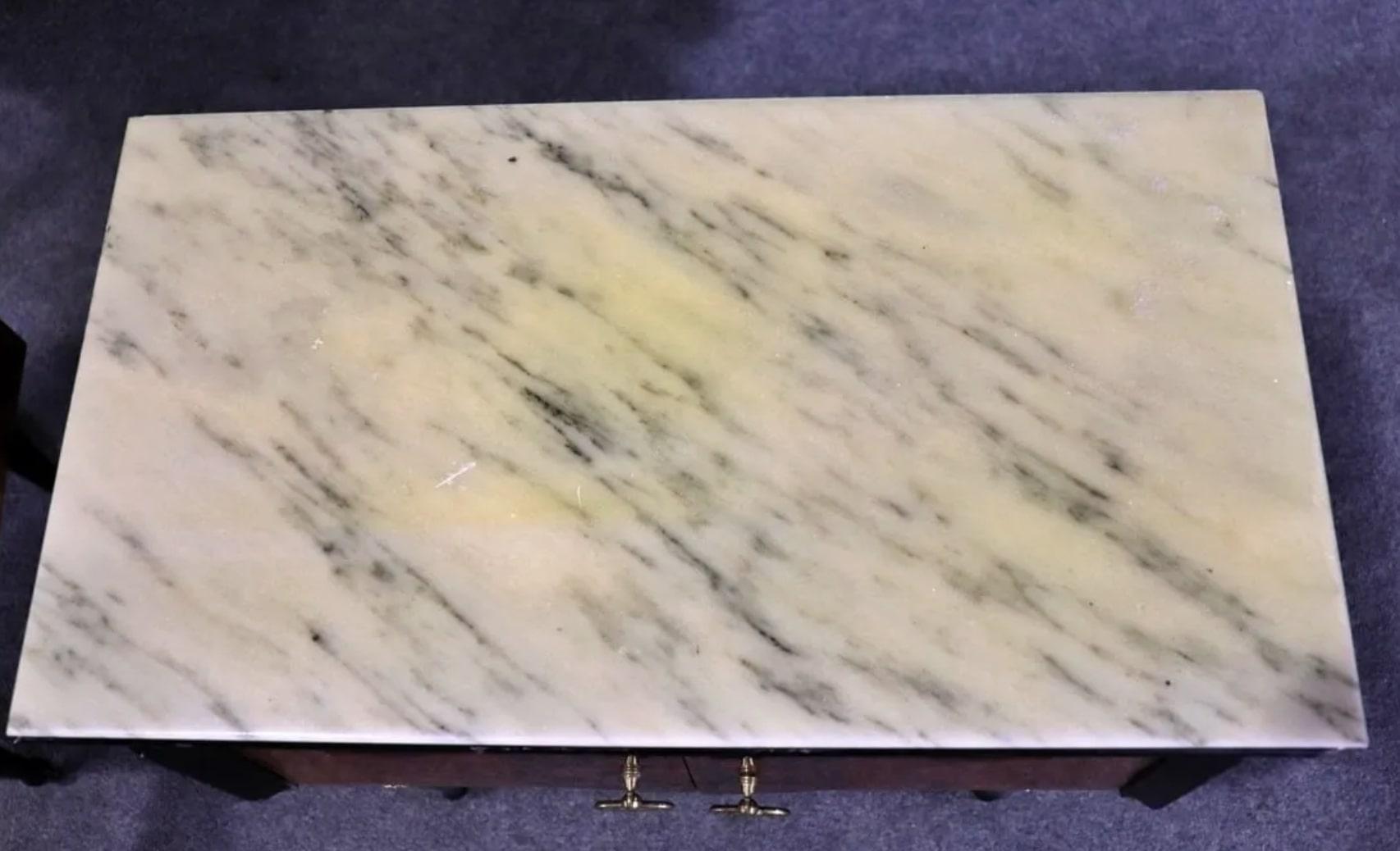 Ebonized Italian Marble Top Tables For Sale
