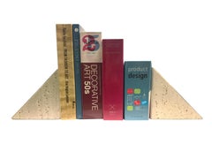 Fermalibri in marmo travertino italiano e metallo devastato Design minimalista Spagna
