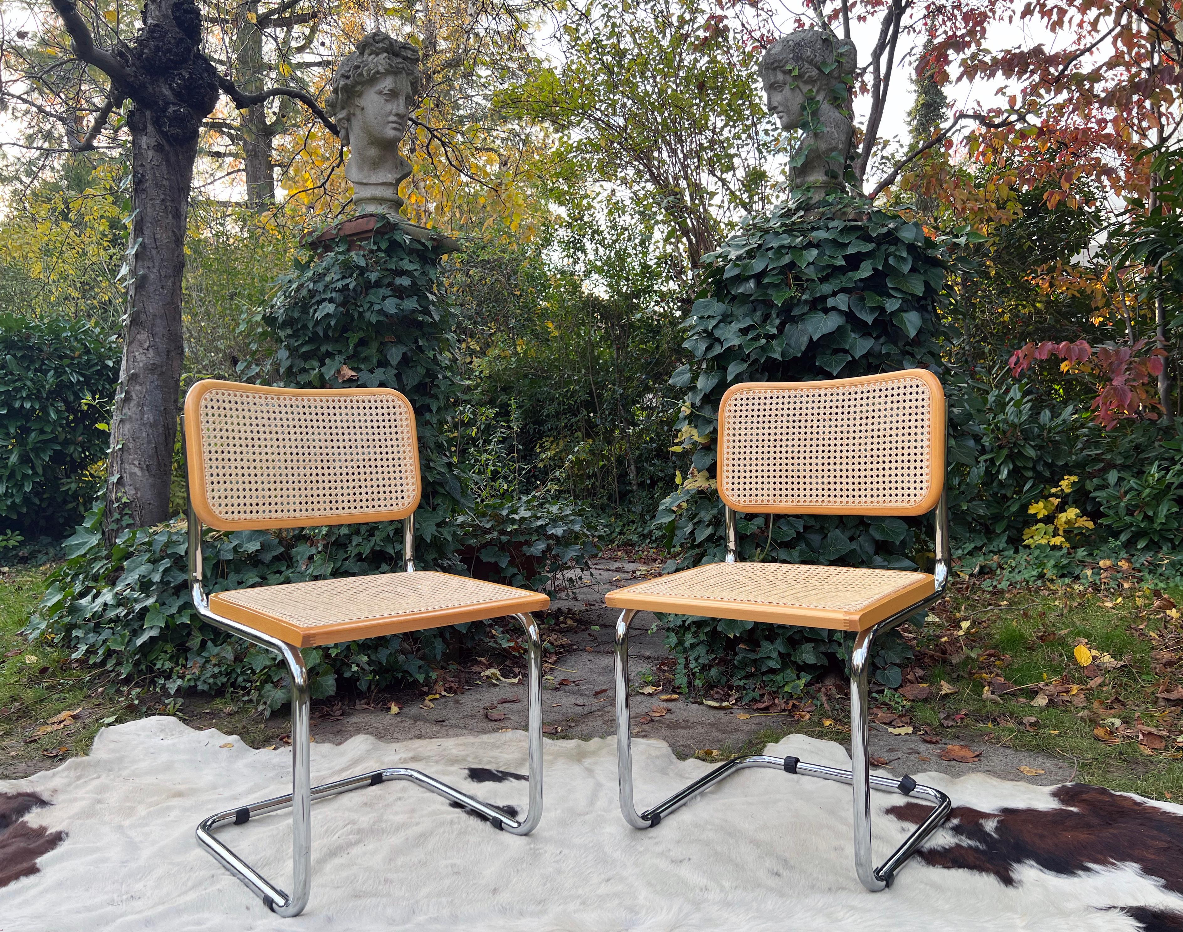 Mid-Century Modern Italian Marcel Breuer Cesca Chairs, Set of 6