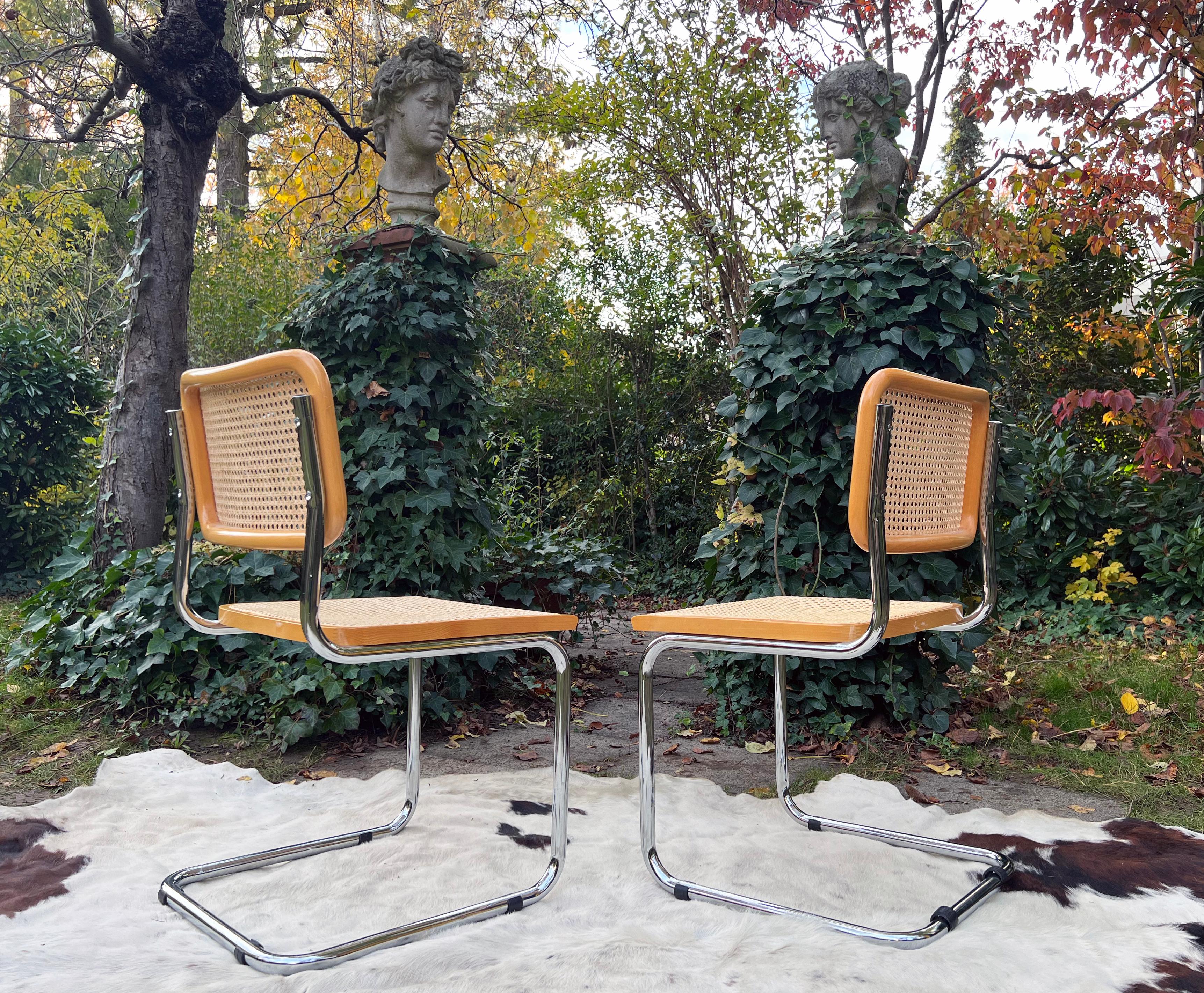 Italian Marcel Breuer Cesca Chairs, Set of 6 In Good Condition In Basel, BS