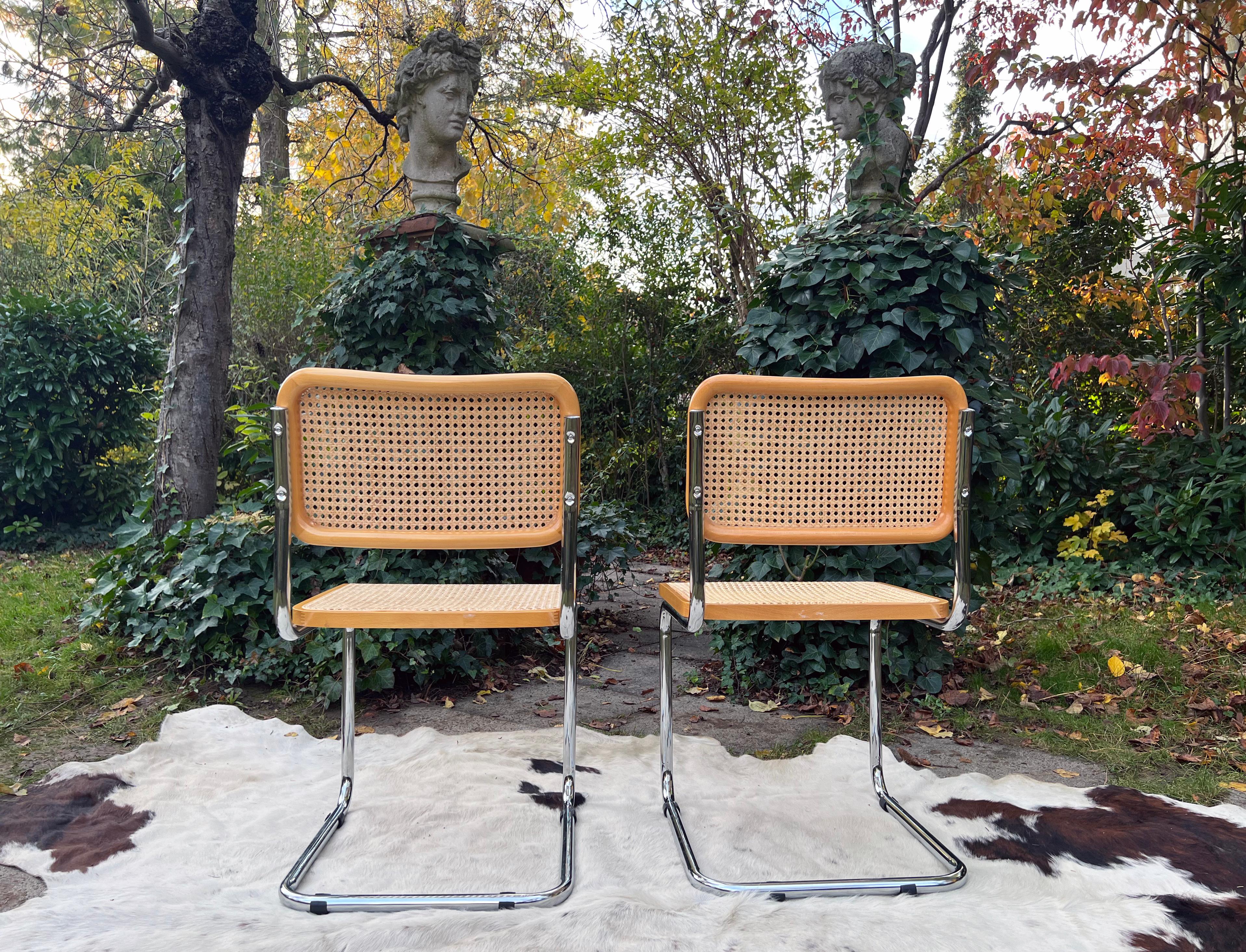 Late 20th Century Italian Marcel Breuer Cesca Chairs, Set of 6