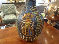 Italian Marcello Fantoni Attributed Glazed Ceramic Lamp