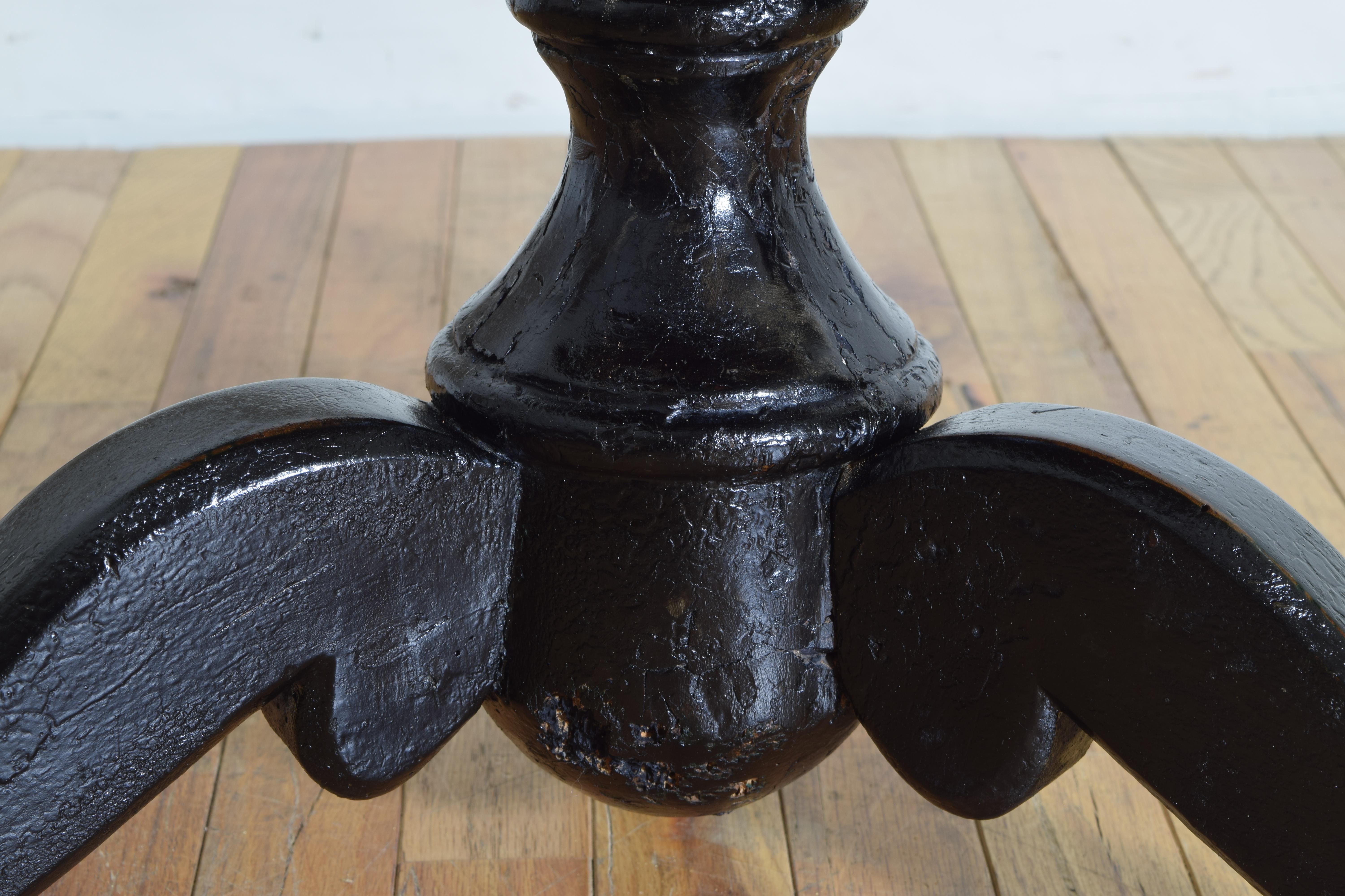 Italian, Marche, Walnut Veneer, Ebonized, and Inlaid Center Table, 19th Century 2