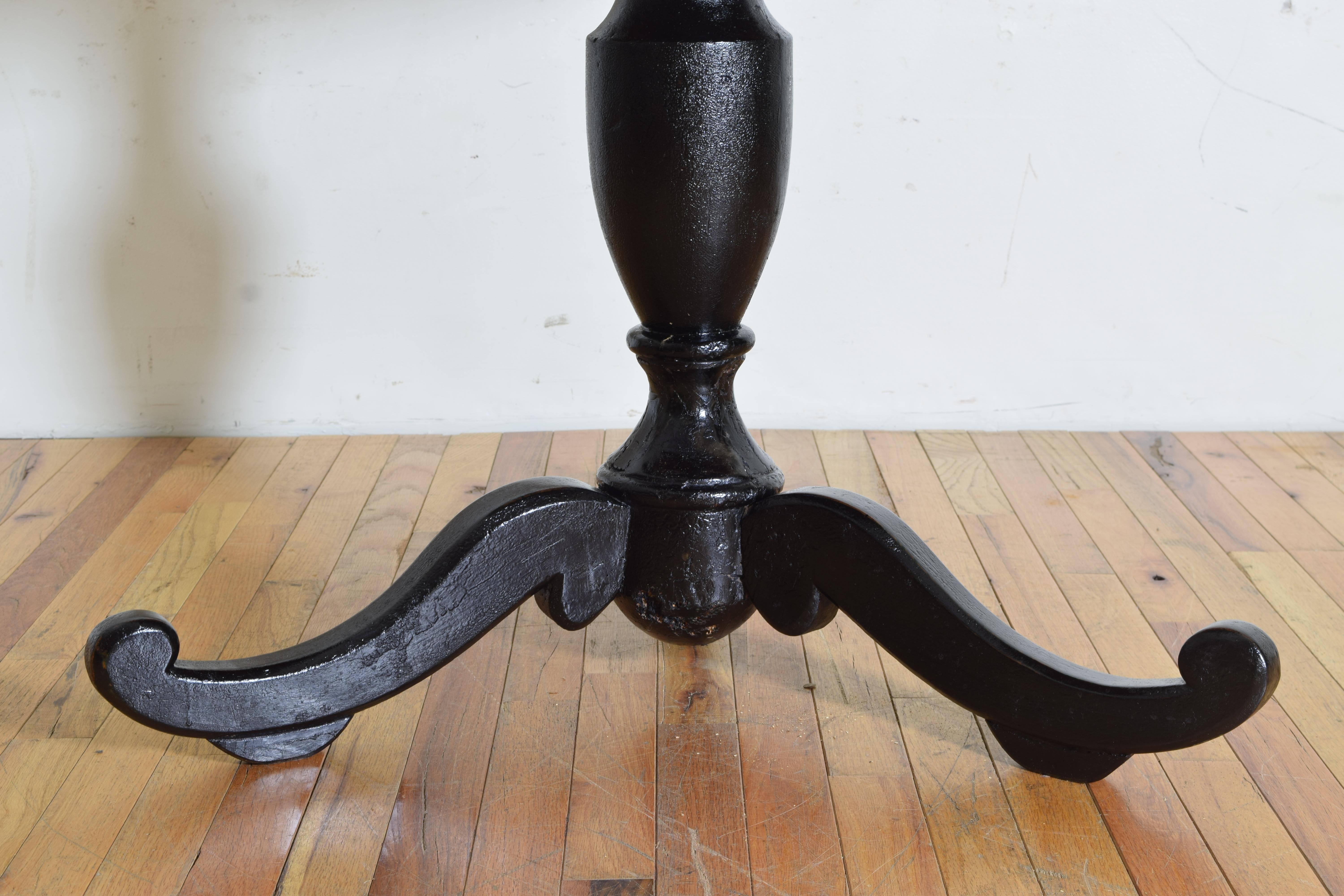 Italian, Marche, Walnut Veneer, Ebonized, and Inlaid Center Table, 19th Century 3