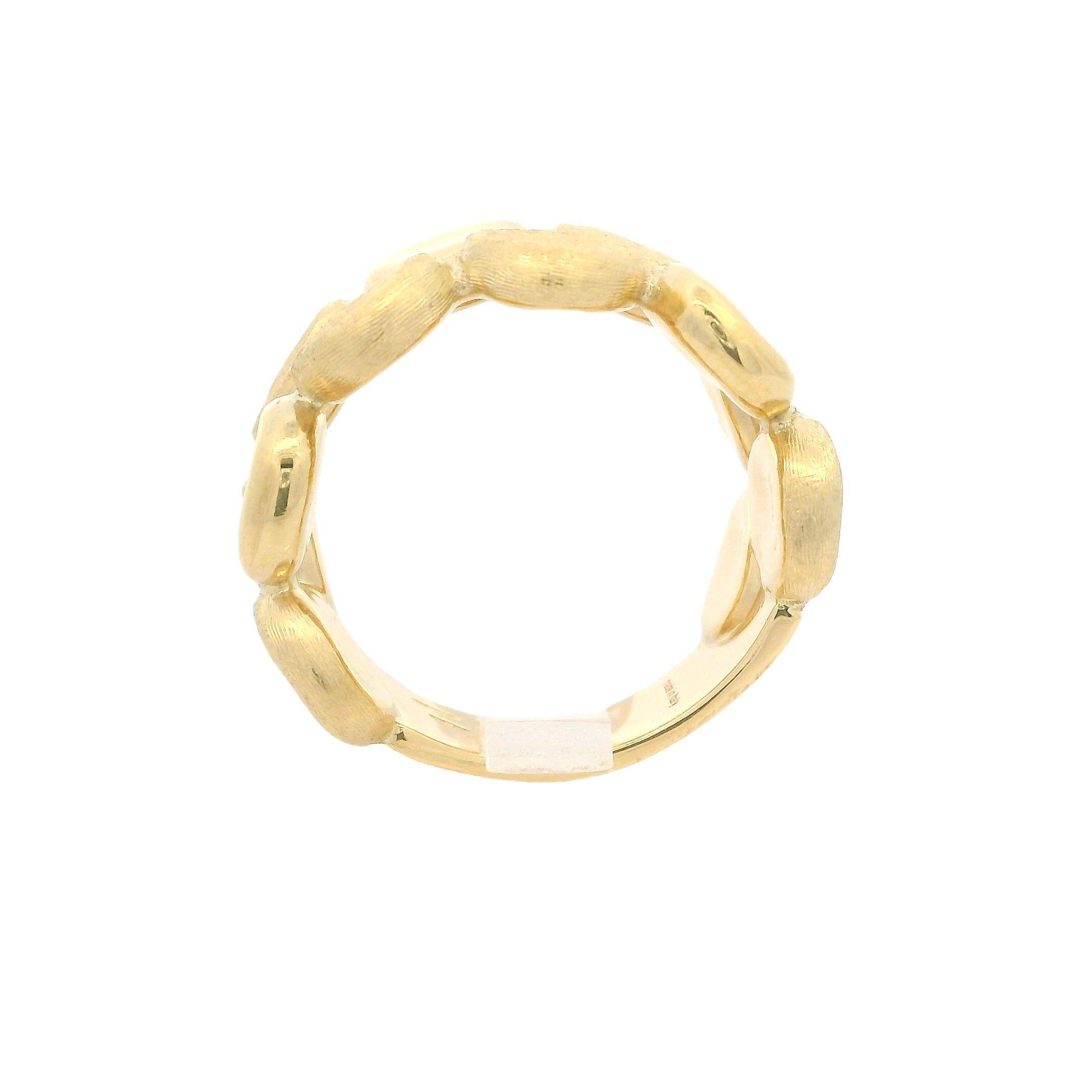 Bague en or jaune 18k Marco Bicego Jaipur à large bande Dual Finish 2