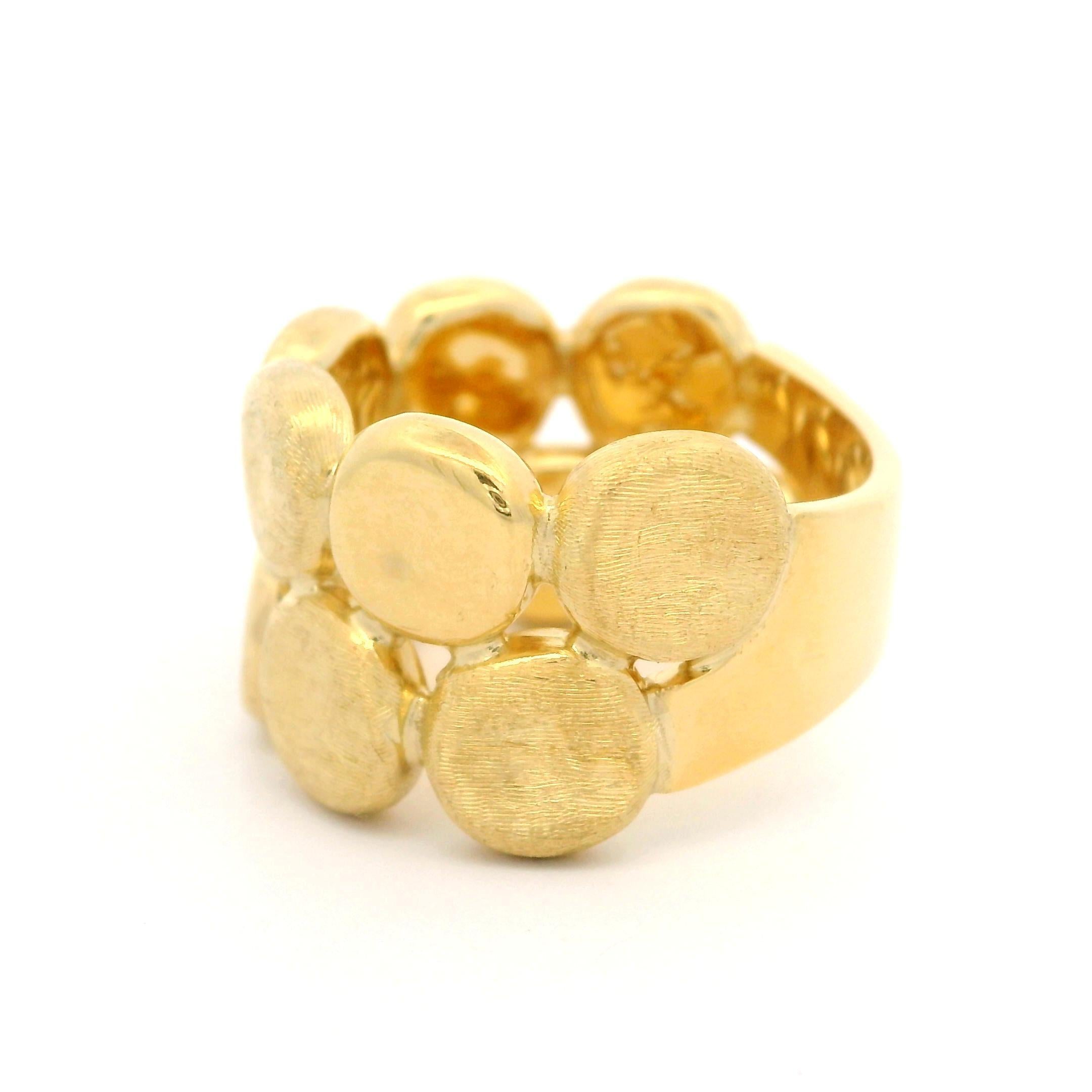 Bague en or jaune 18k Marco Bicego Jaipur à large bande Dual Finish 3